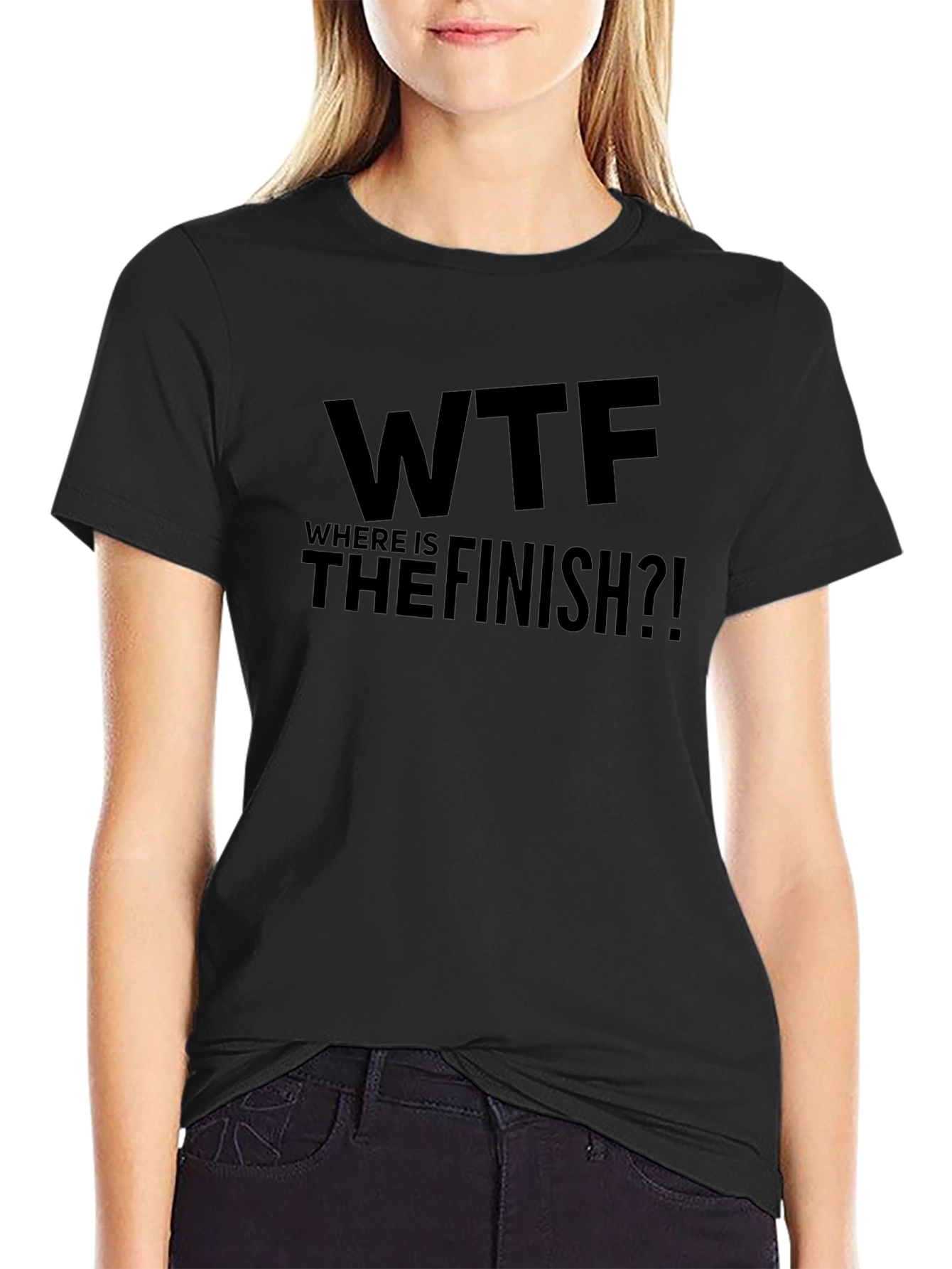 WTF Where is the Finish?! Mens Black T-Shirt