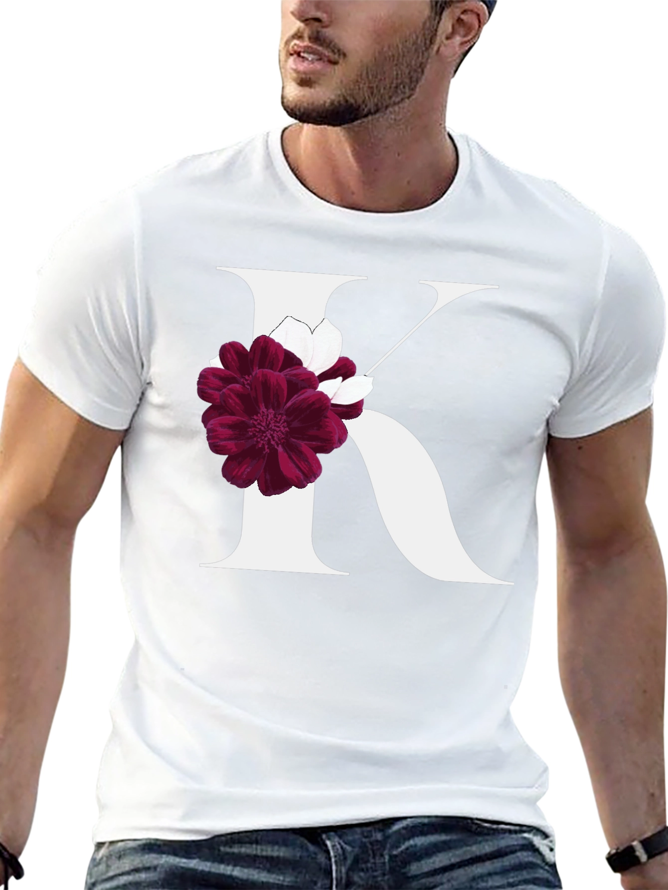 Floral Letter K Graphic Tee