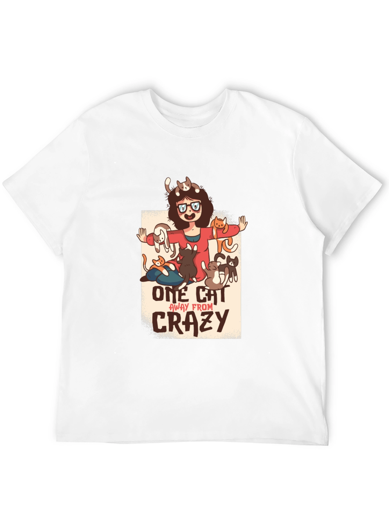 One Cat Away From Crazy Graphic T-Shirt
