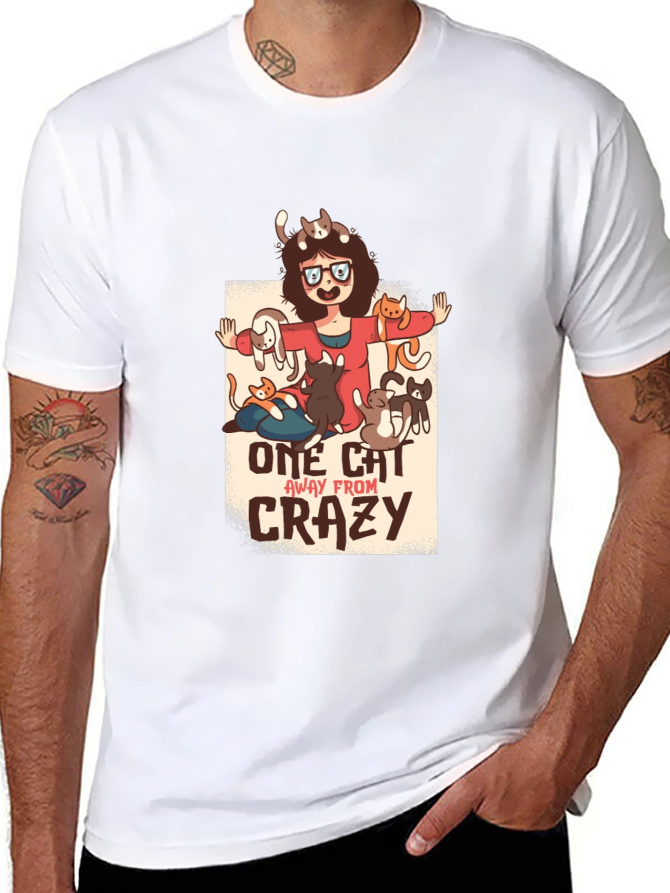 One Cat Away From Crazy Graphic T-Shirt