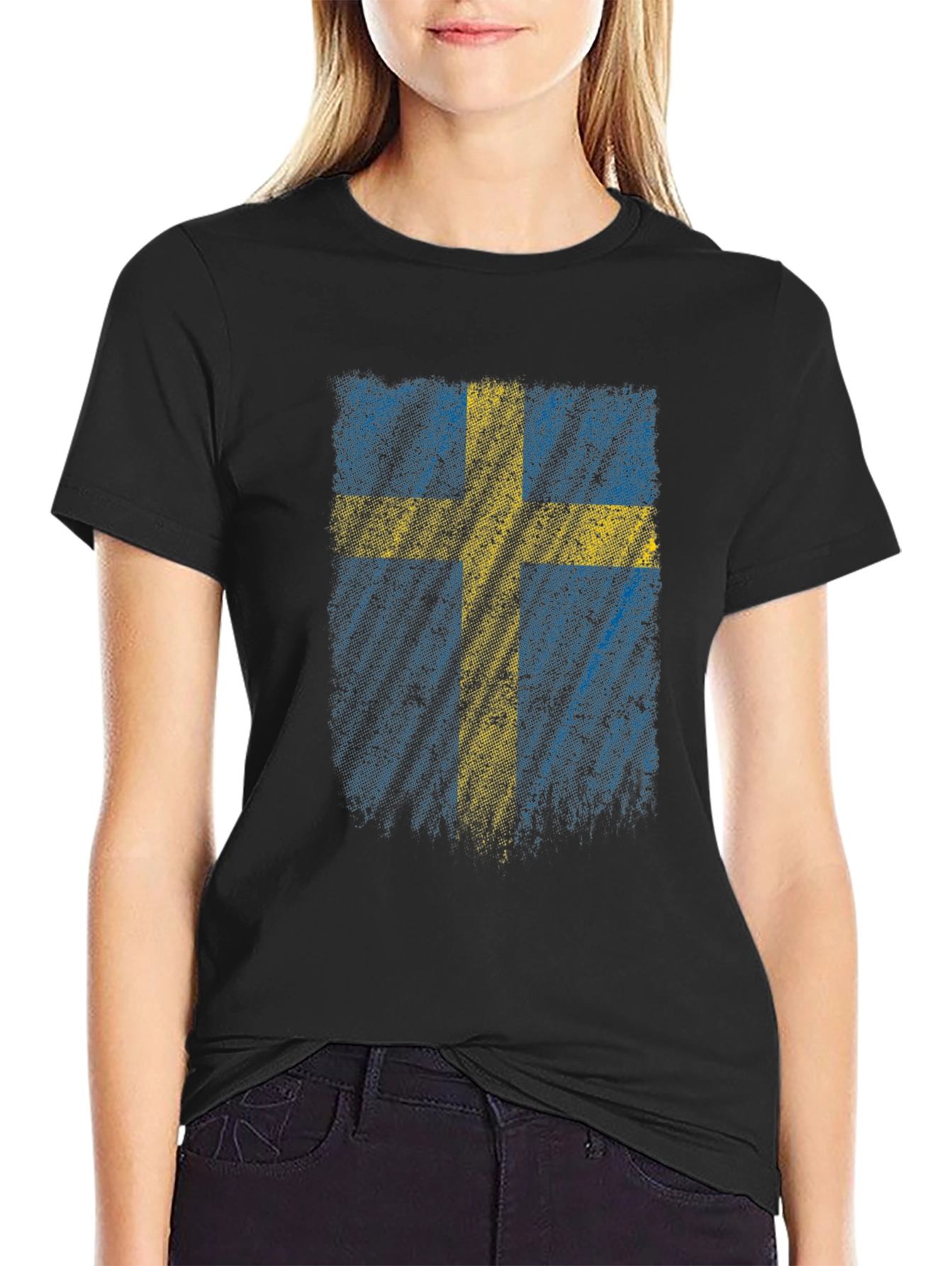 Swedish Flag Graphic Tee - Black