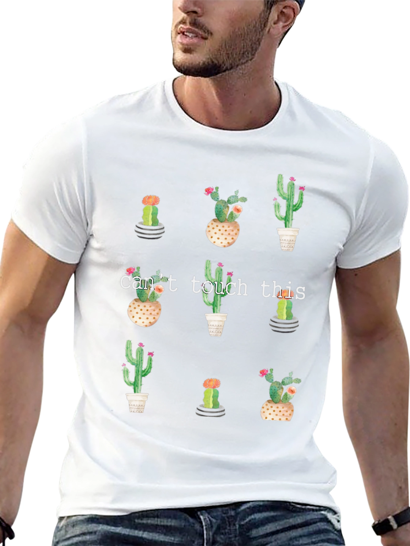 Cactus Print Tee - Cant Touch This Graphic T-Shirt