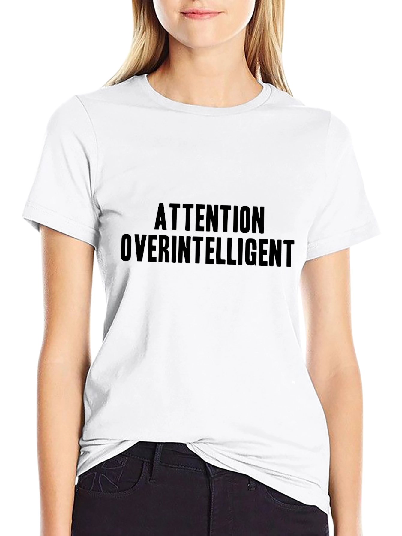 Attention Overintelligent Black Tee