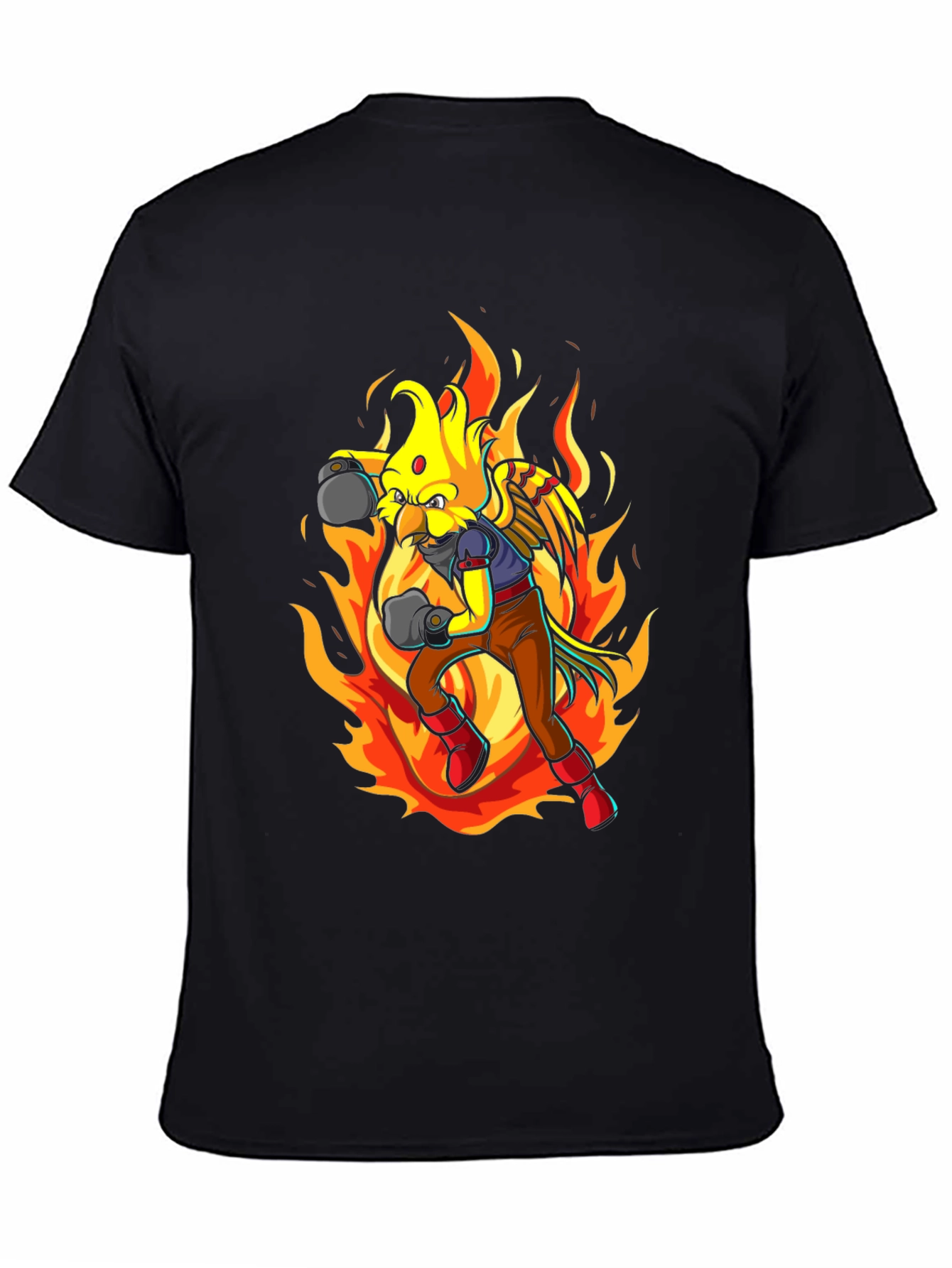 Fiery Bird Boxer T-Shirt - Unique Graphic Tee