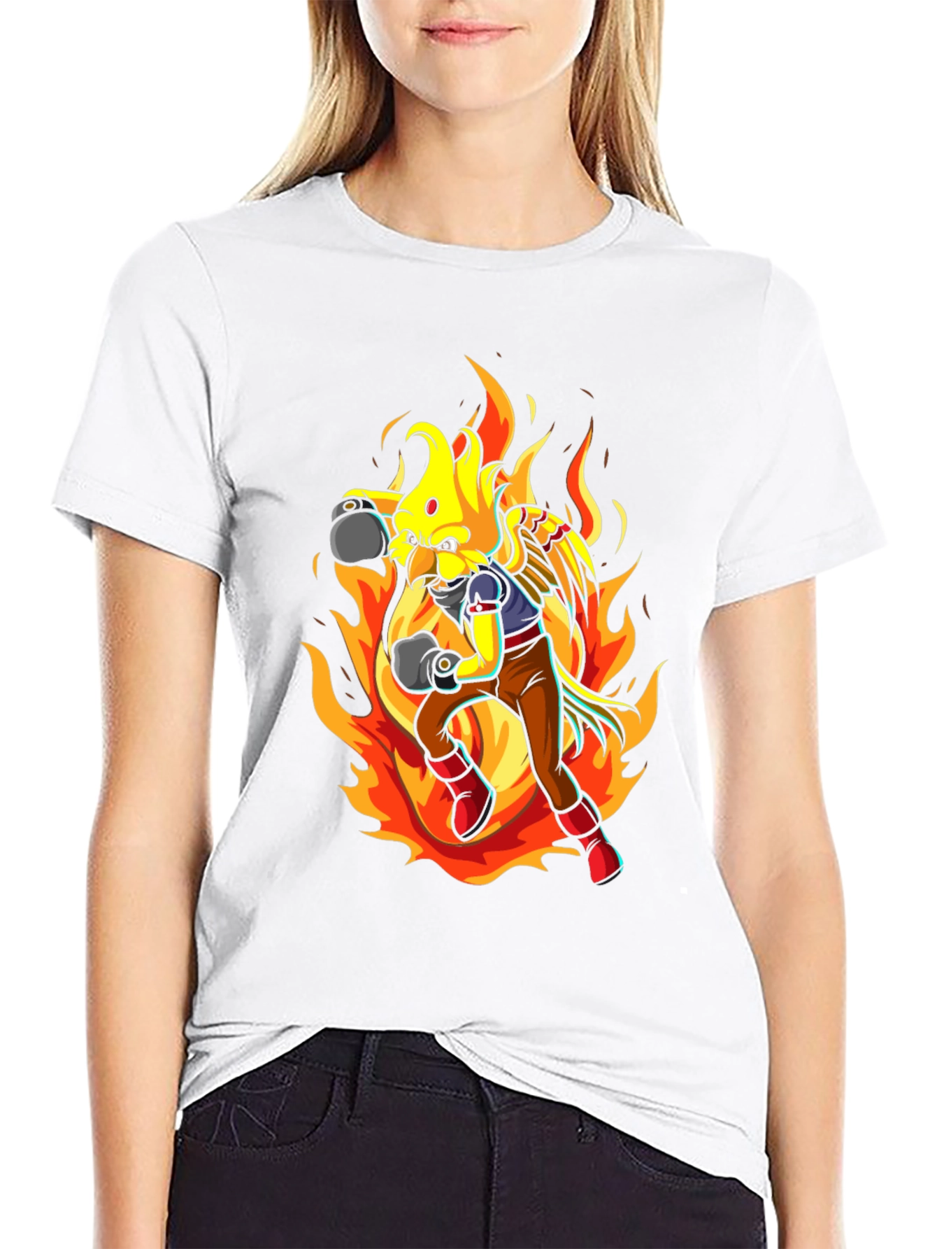 Fiery Bird Boxer T-Shirt - Unique Graphic Tee