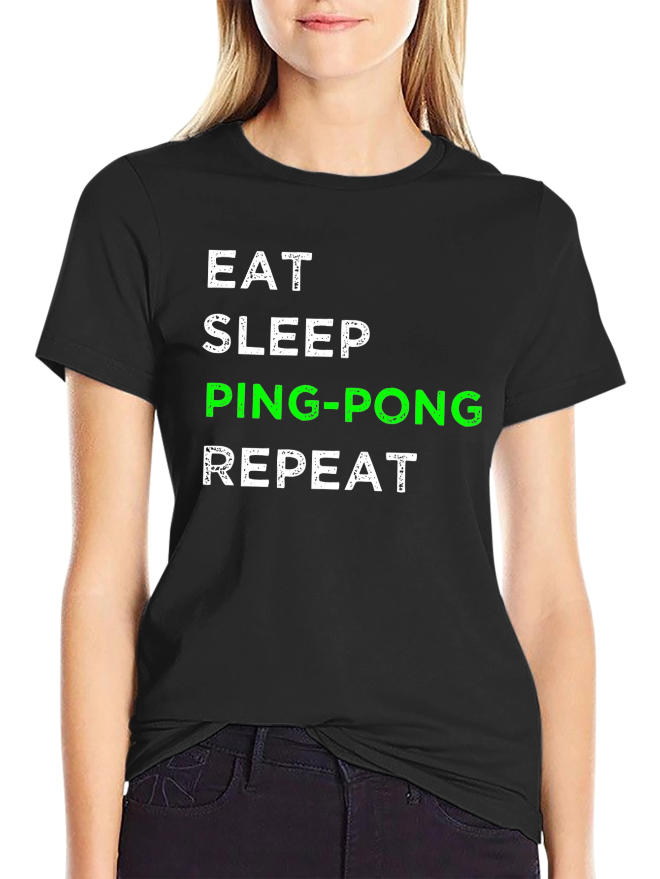 Eat Sleep Ping-Pong Repeat Graphic Tee