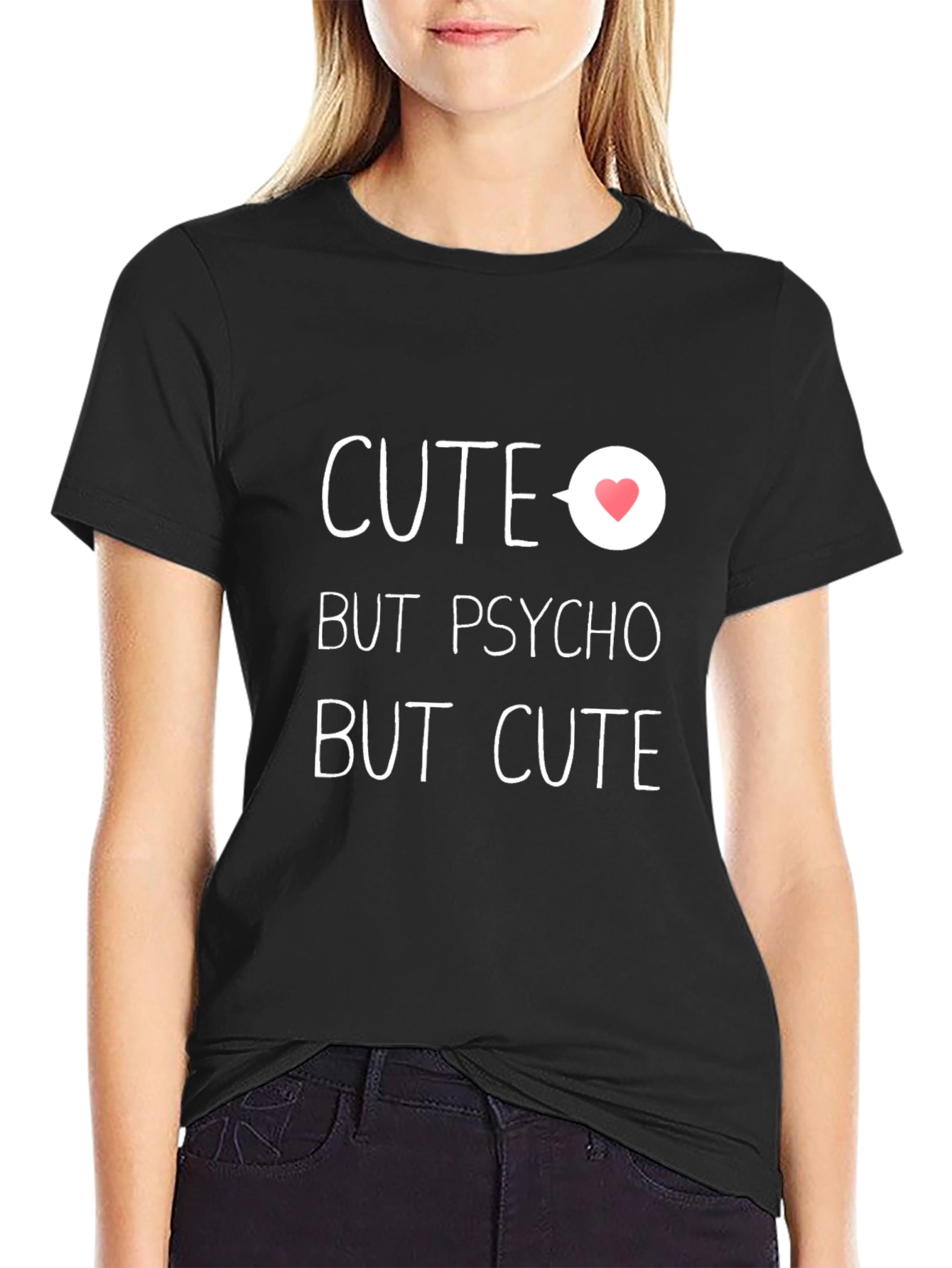 Cute But Psycho Graphic Tee - Black Unisex T-Shirt