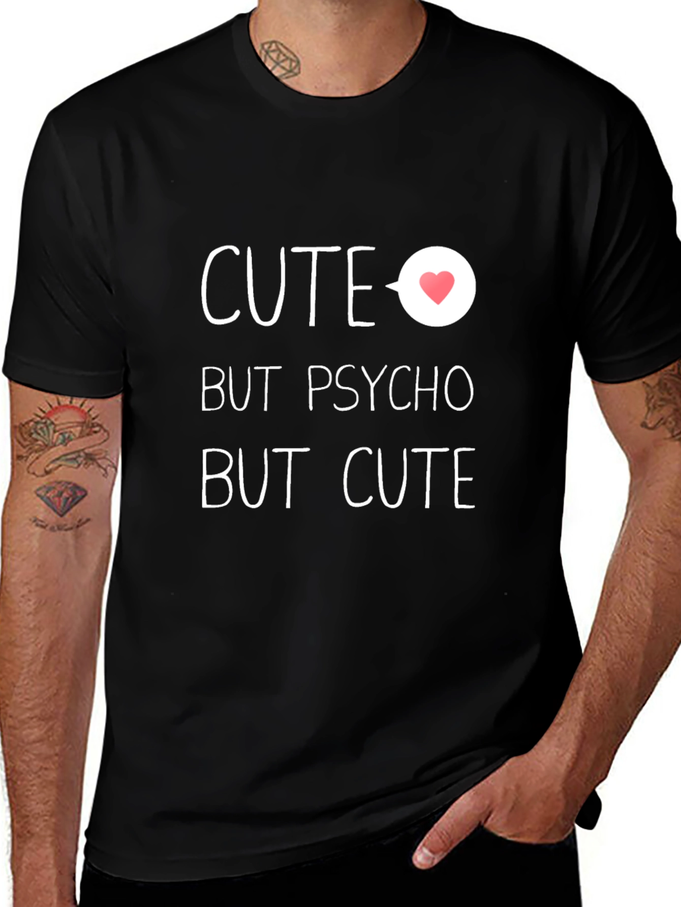 Cute But Psycho Graphic Tee - Black Unisex T-Shirt