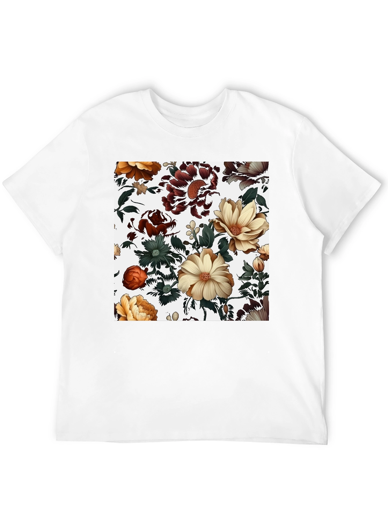 Floral Print Black T-Shirt