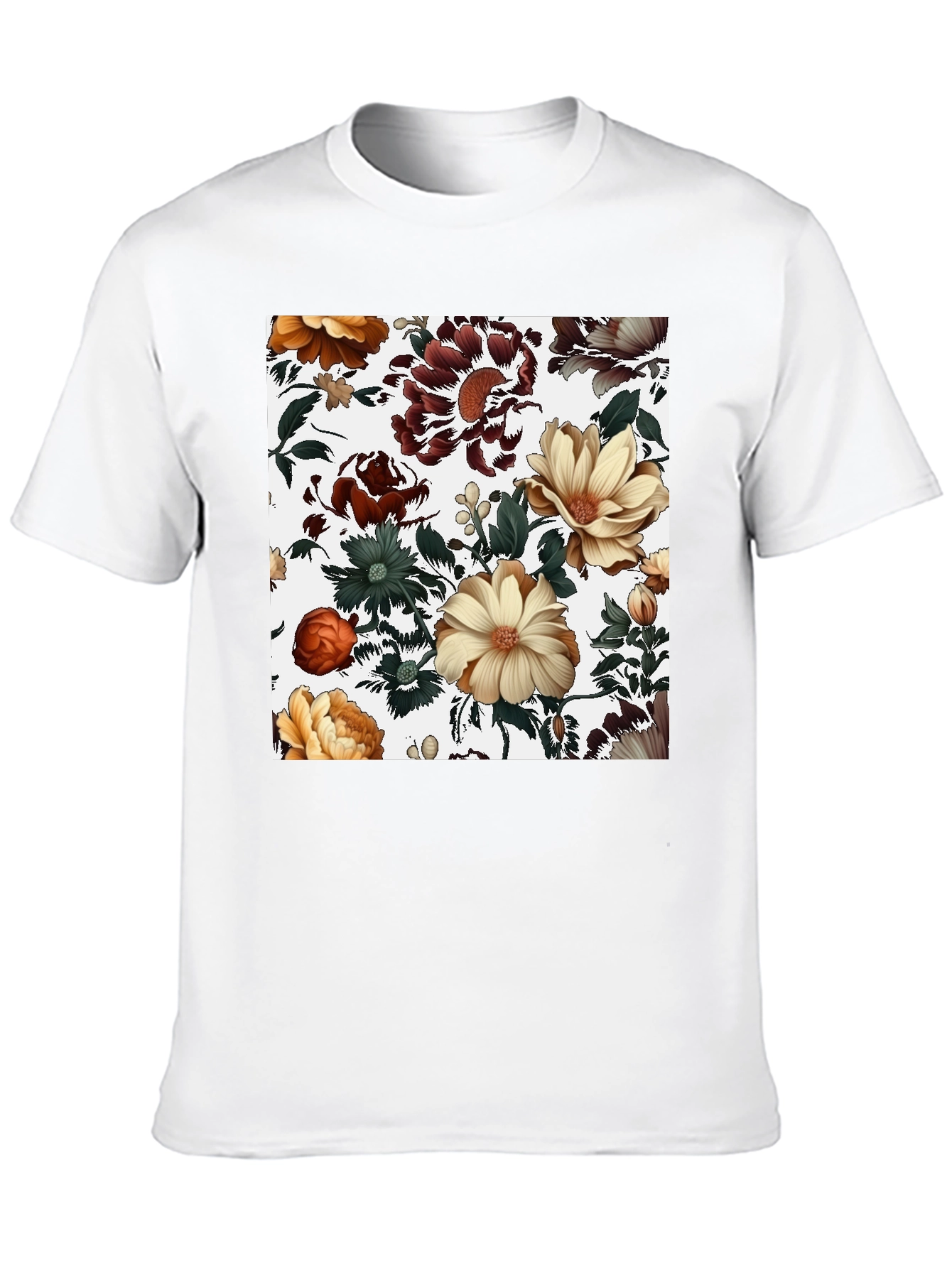 Floral Print Black T-Shirt
