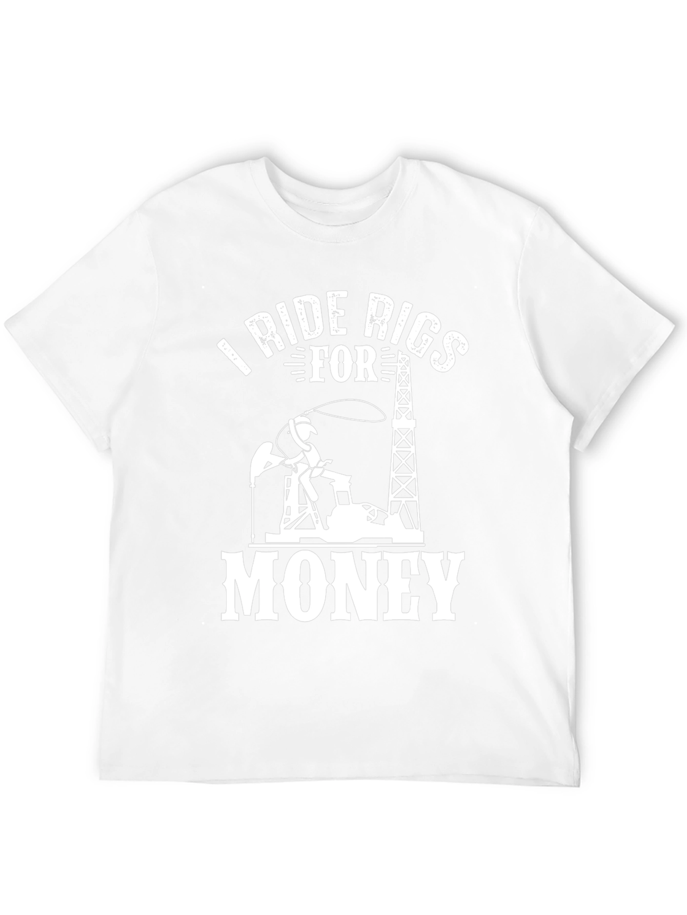 I Ride Rigs For Money Black Graphic T-Shirt