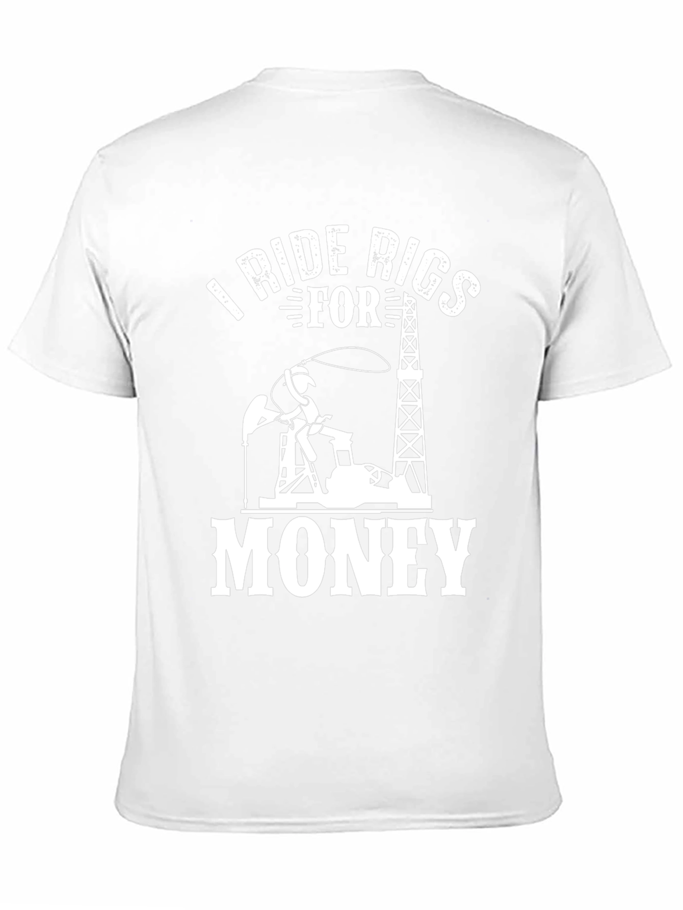 I Ride Rigs For Money Black Graphic T-Shirt