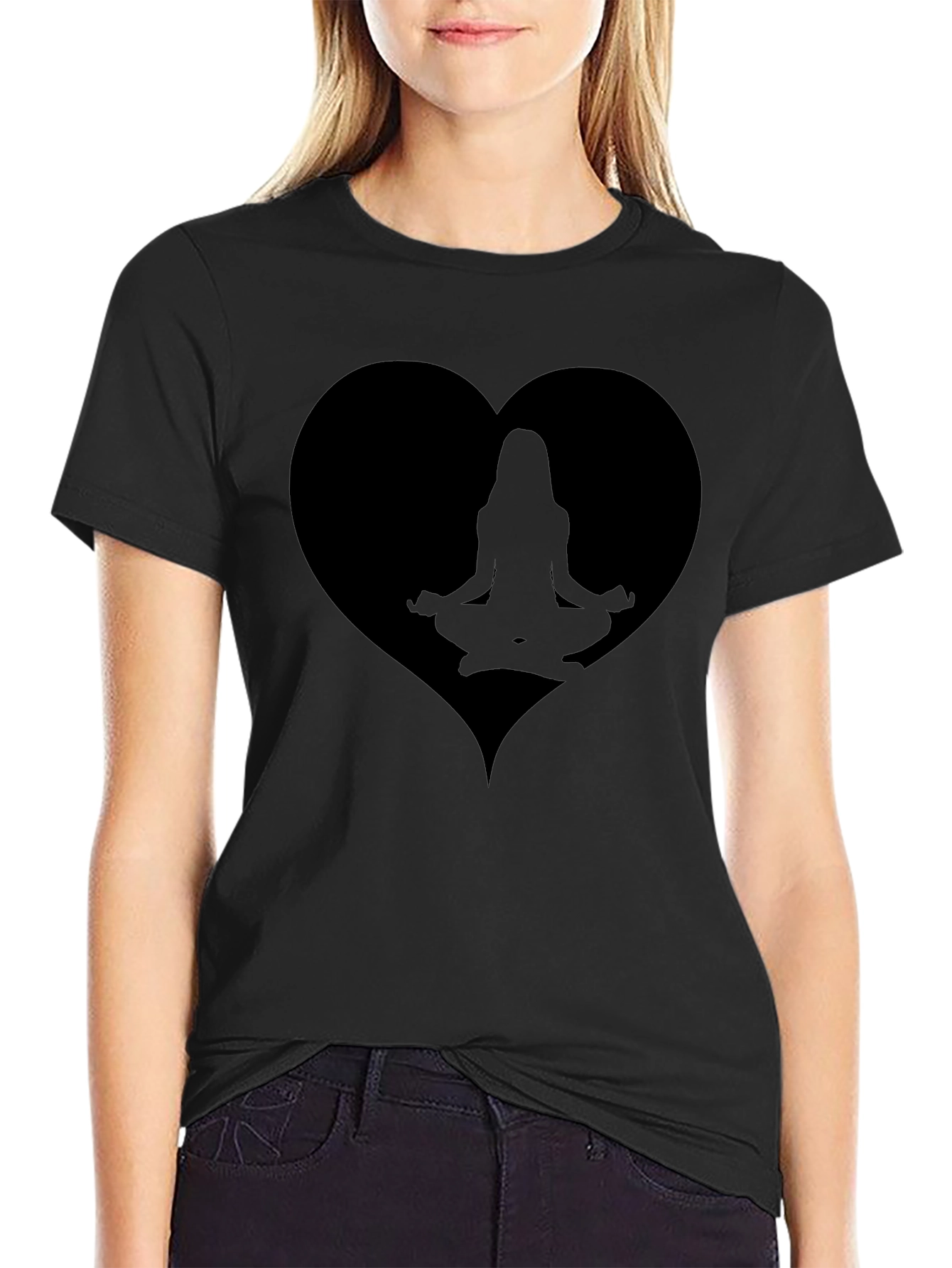 Yoga Heart Graphic Tee - Relax in Style