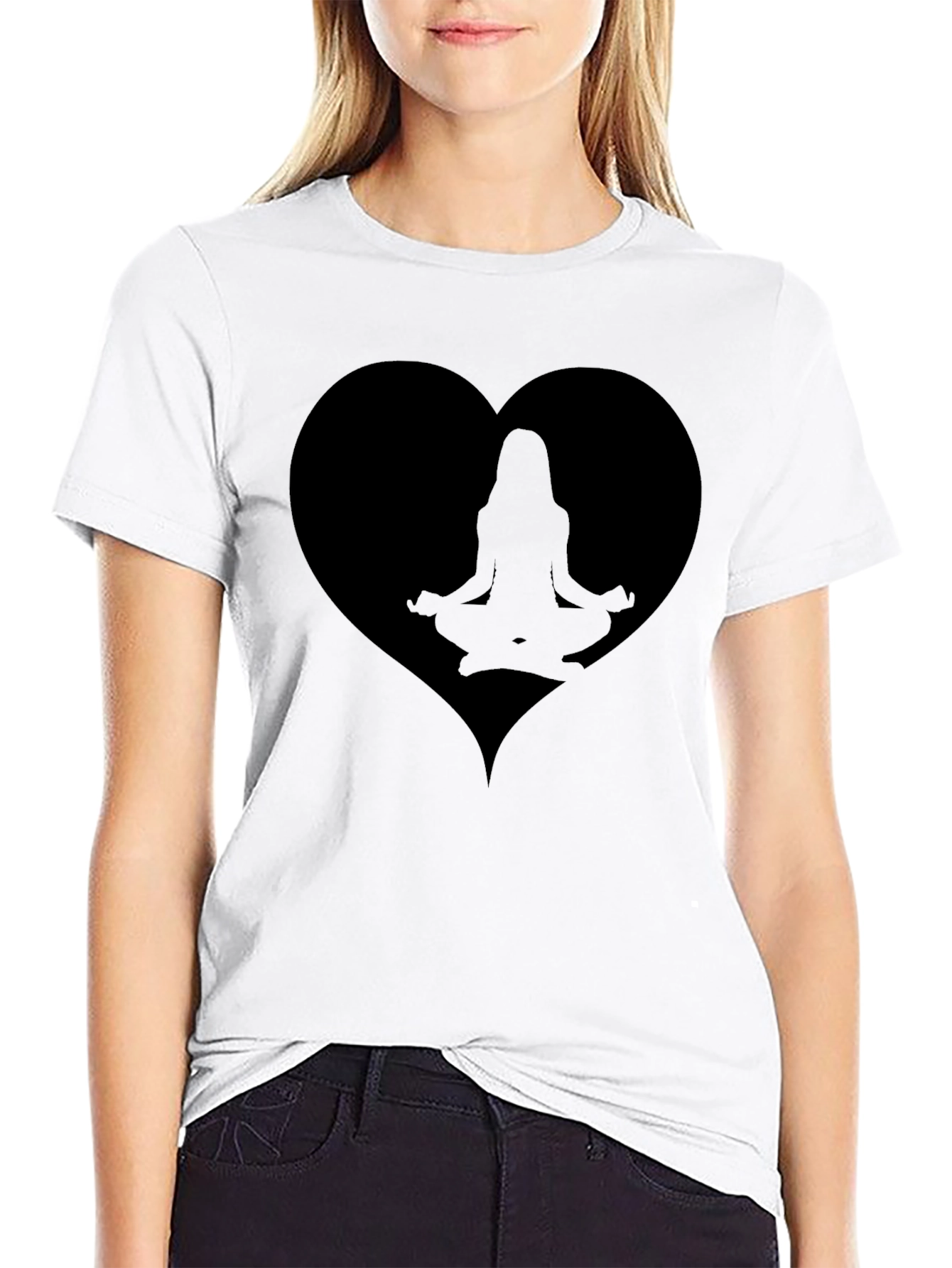 Yoga Heart Graphic Tee - Relax in Style