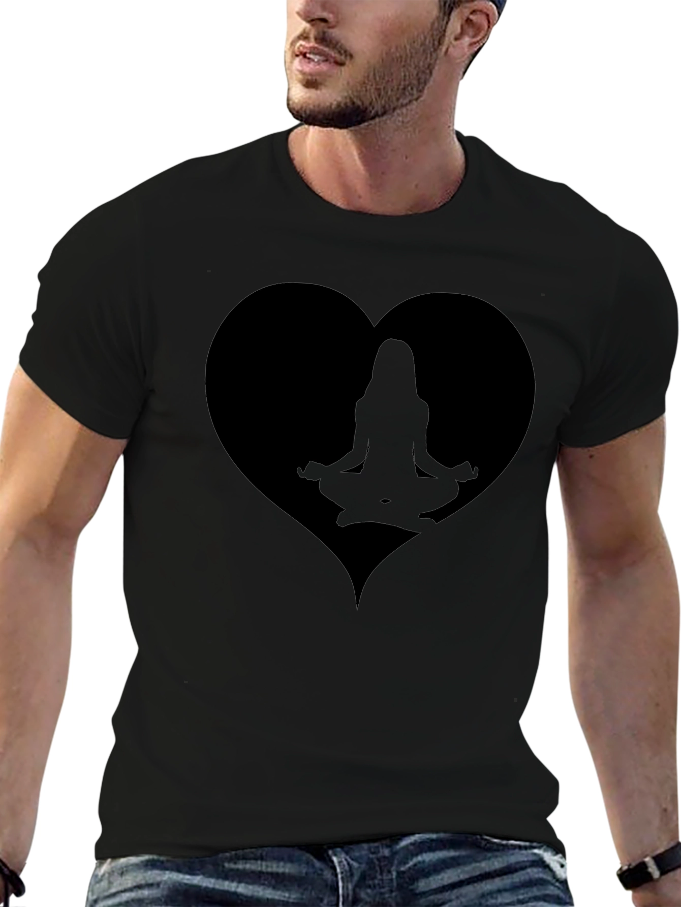 Yoga Heart Graphic Tee - Relax in Style