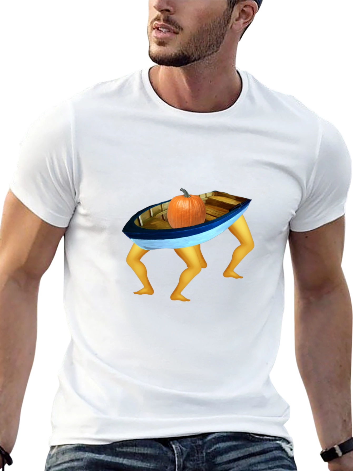 Funny Pumpkin Boat Legs T-Shirt