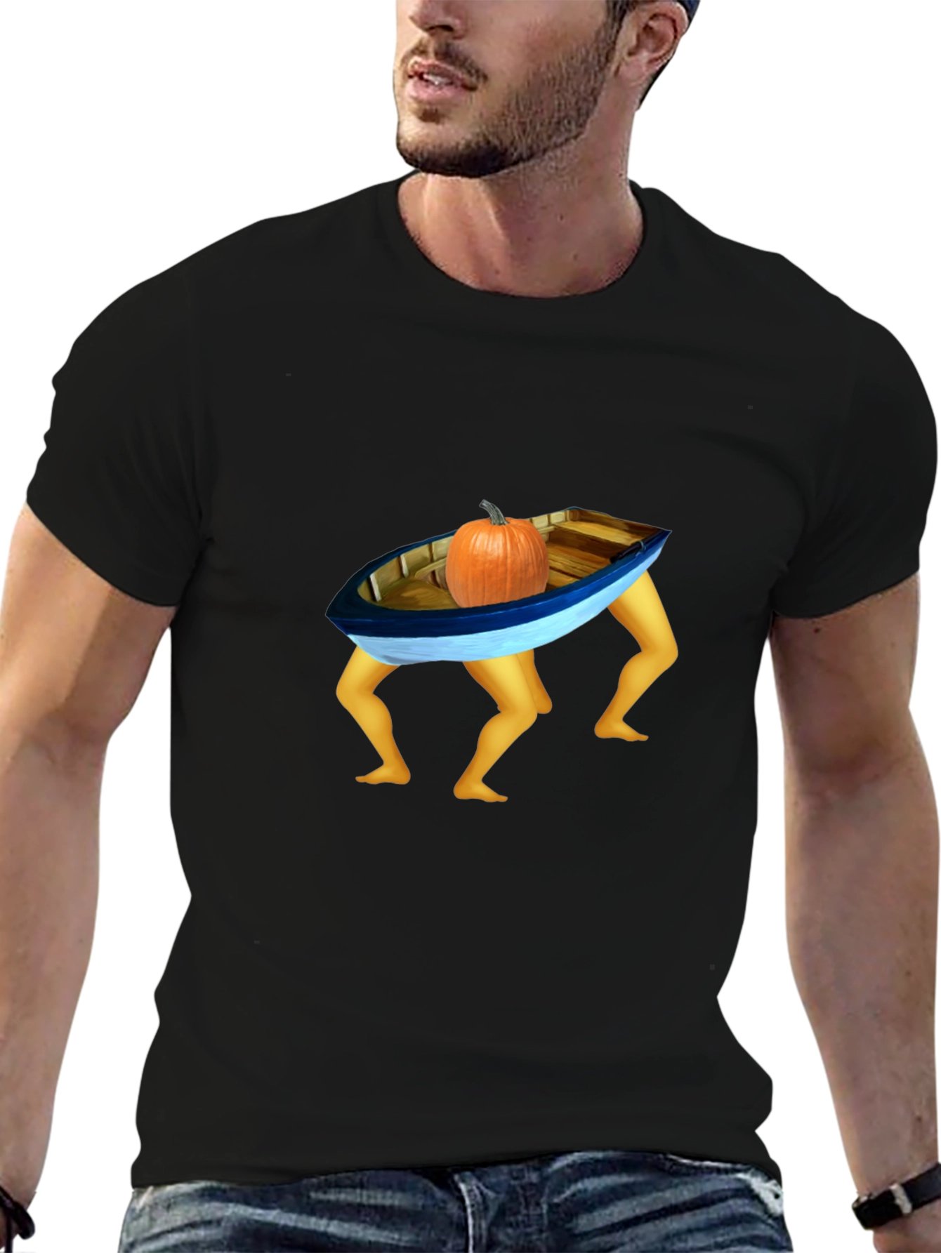 Funny Pumpkin Boat Legs T-Shirt