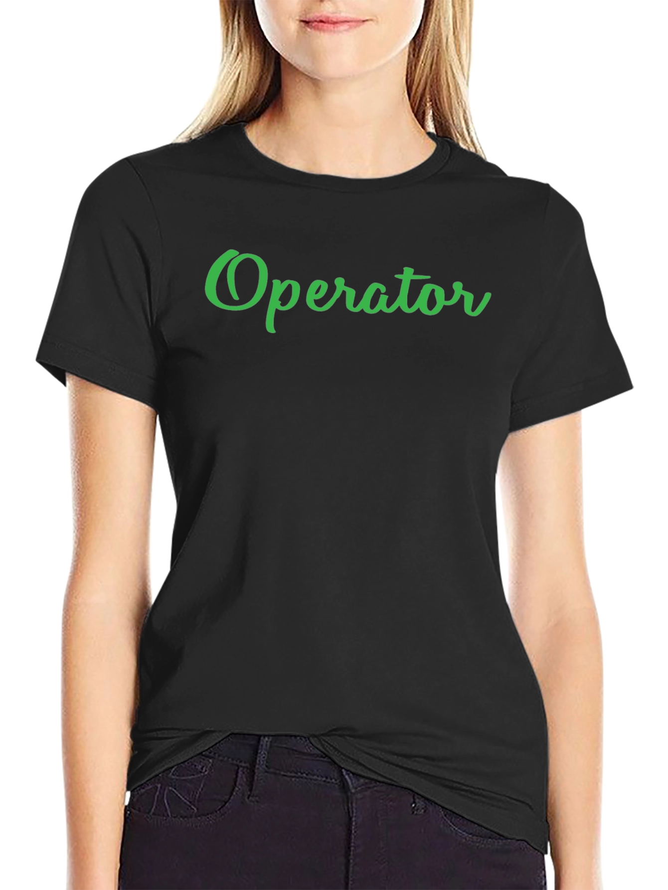 Operator T-Shirt - Black Tee with Green Text