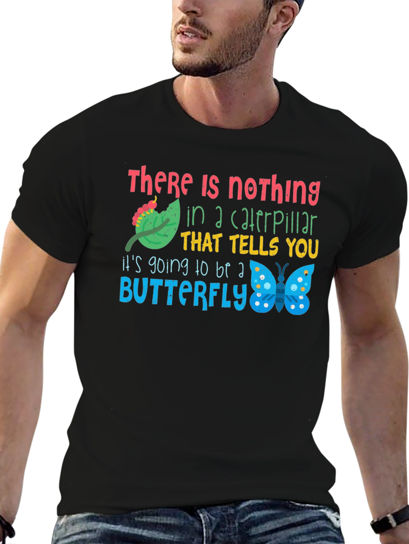 Caterpillar to Butterfly Graphic T-Shirt