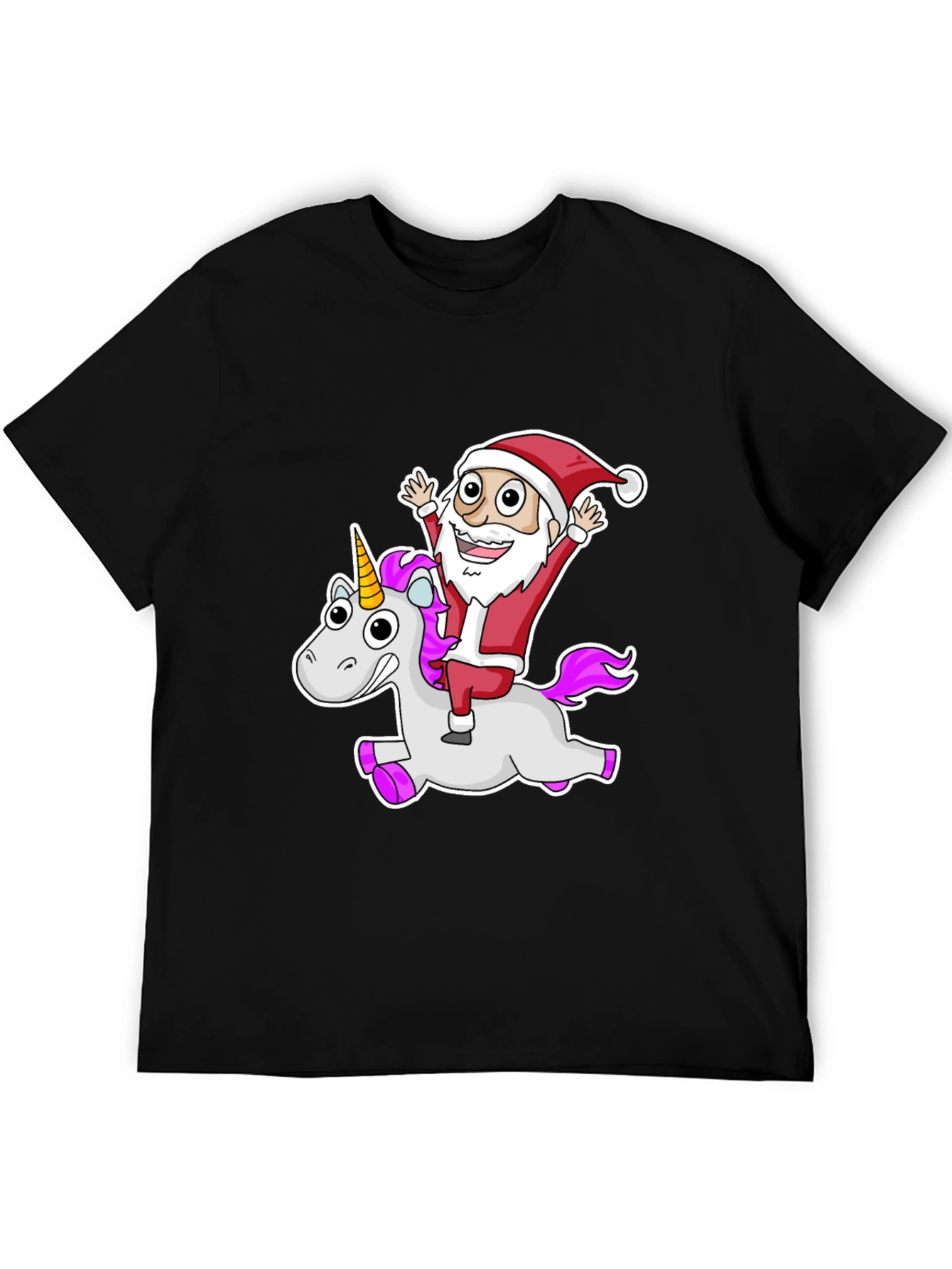 Santa Riding Unicorn Graphic Tee