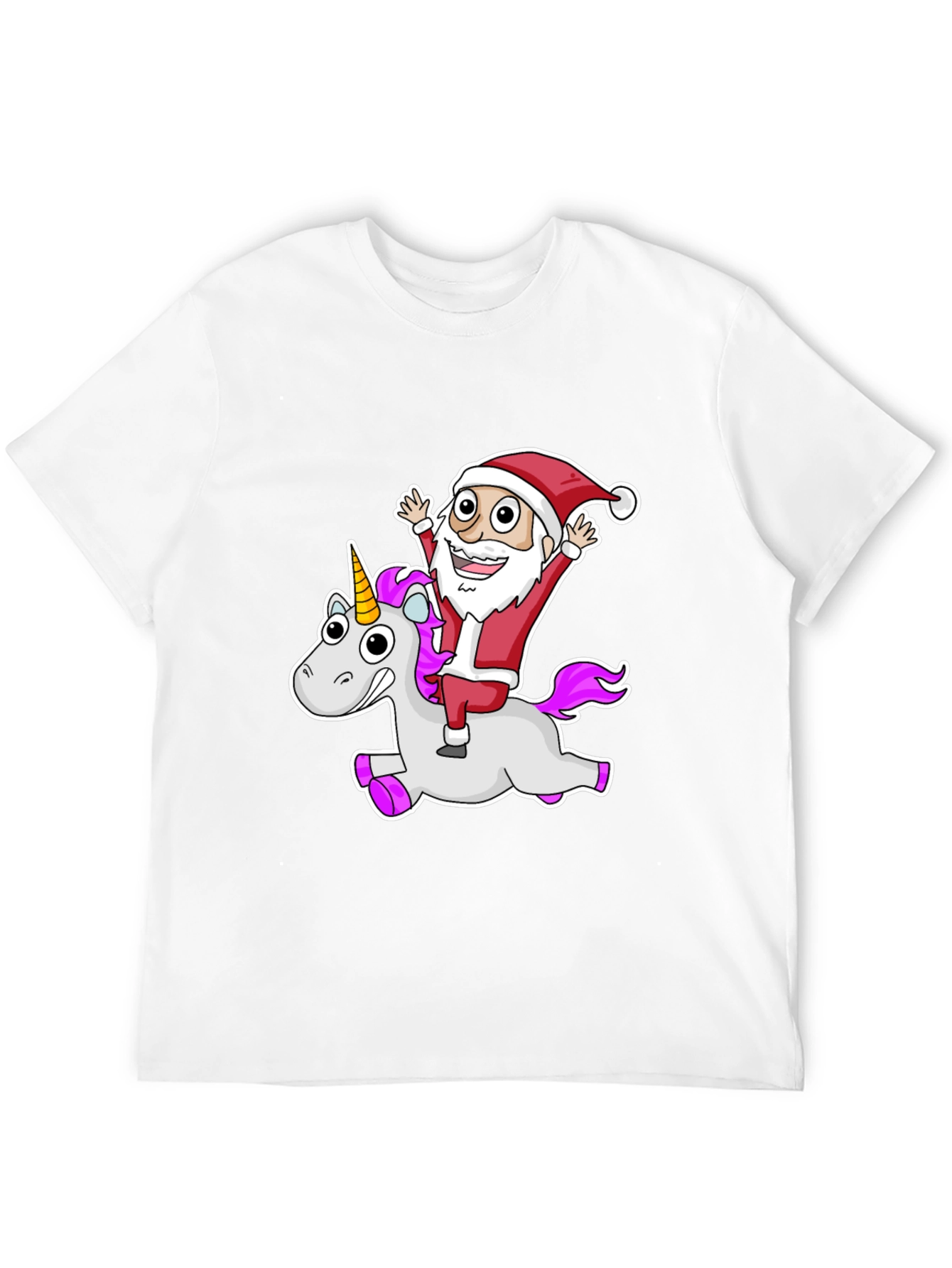 Santa Riding Unicorn Graphic Tee