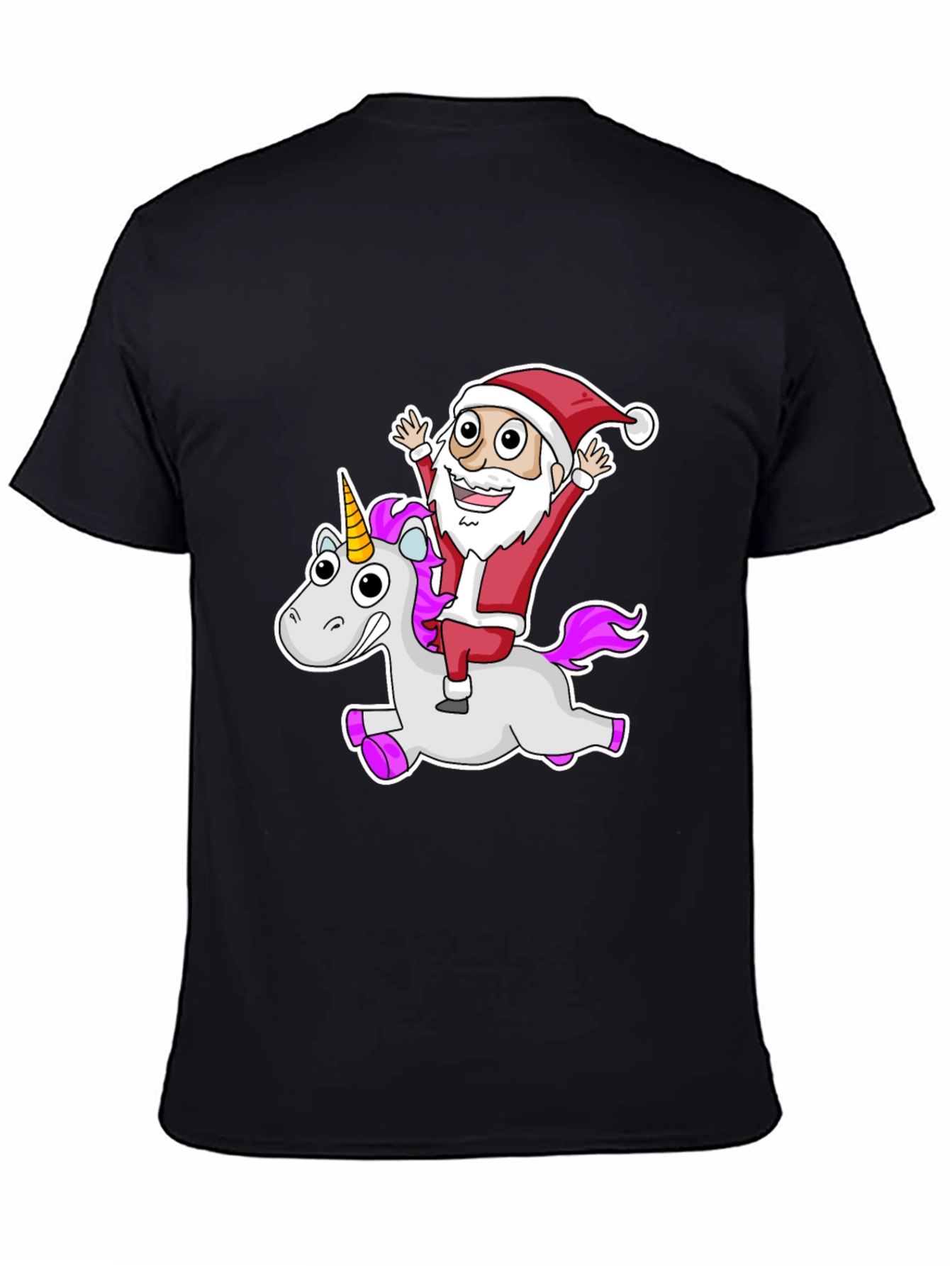 Santa Riding Unicorn Graphic Tee
