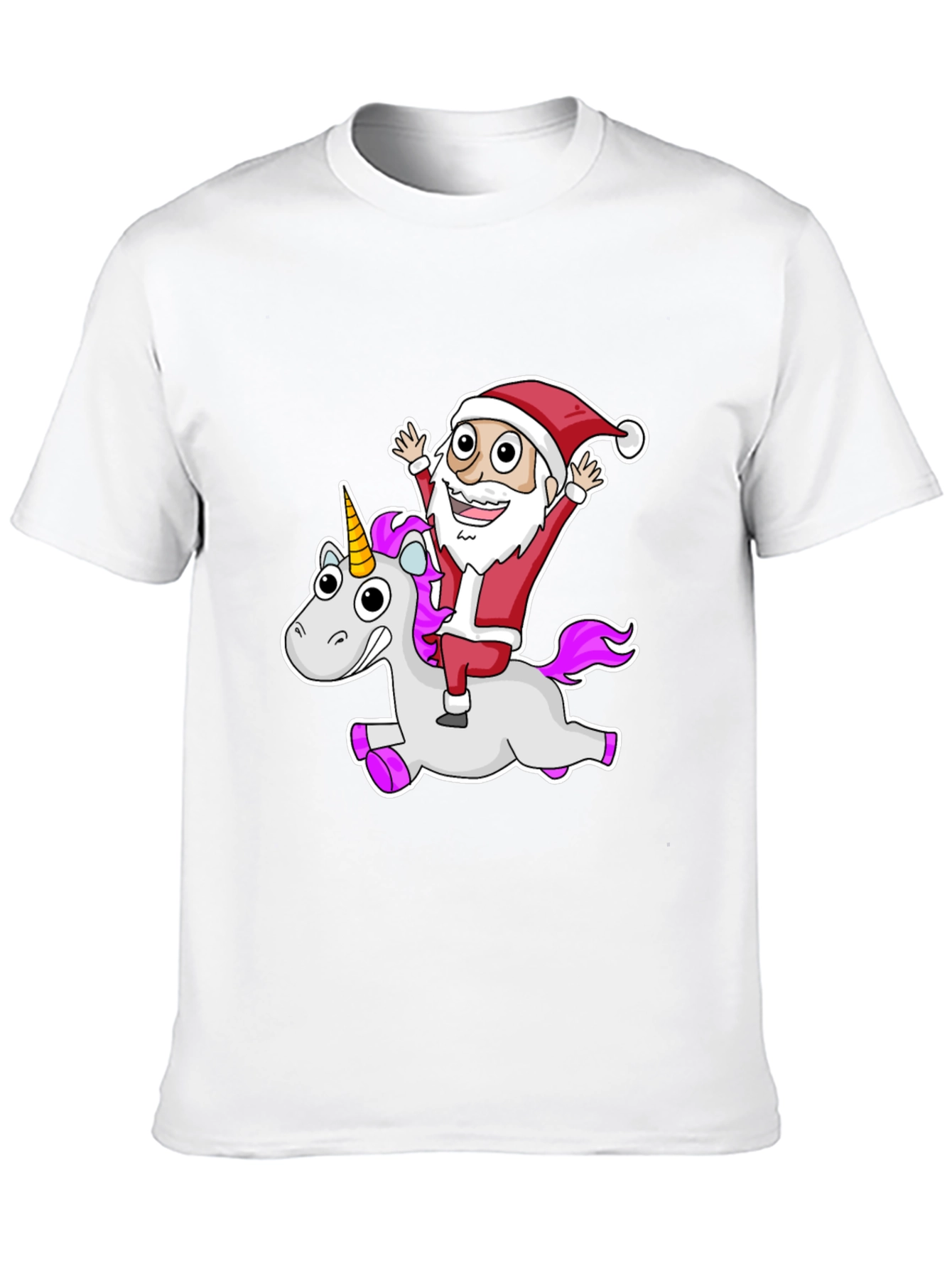 Santa Riding Unicorn Graphic Tee