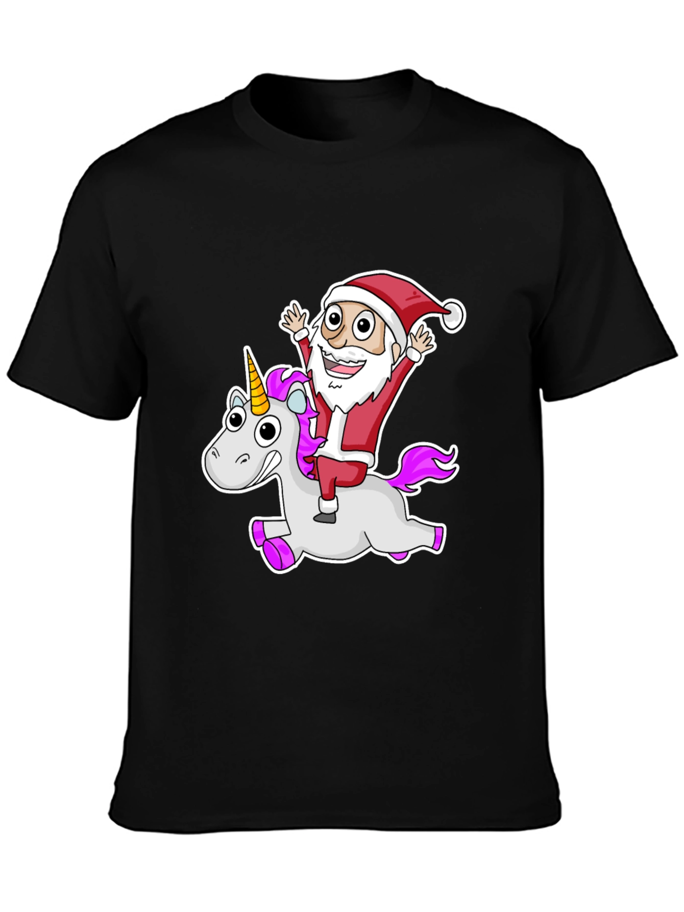 Santa Riding Unicorn Graphic Tee