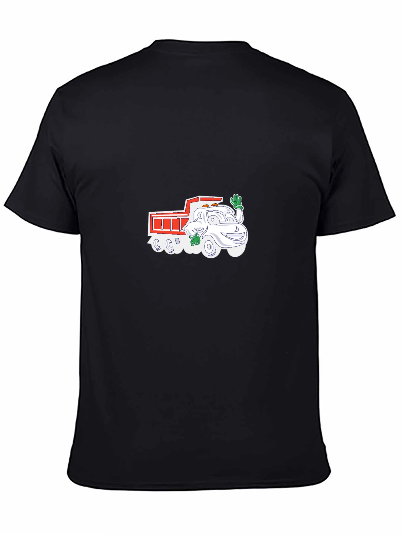 Cartoon Dump Truck Graphic Tee - Black