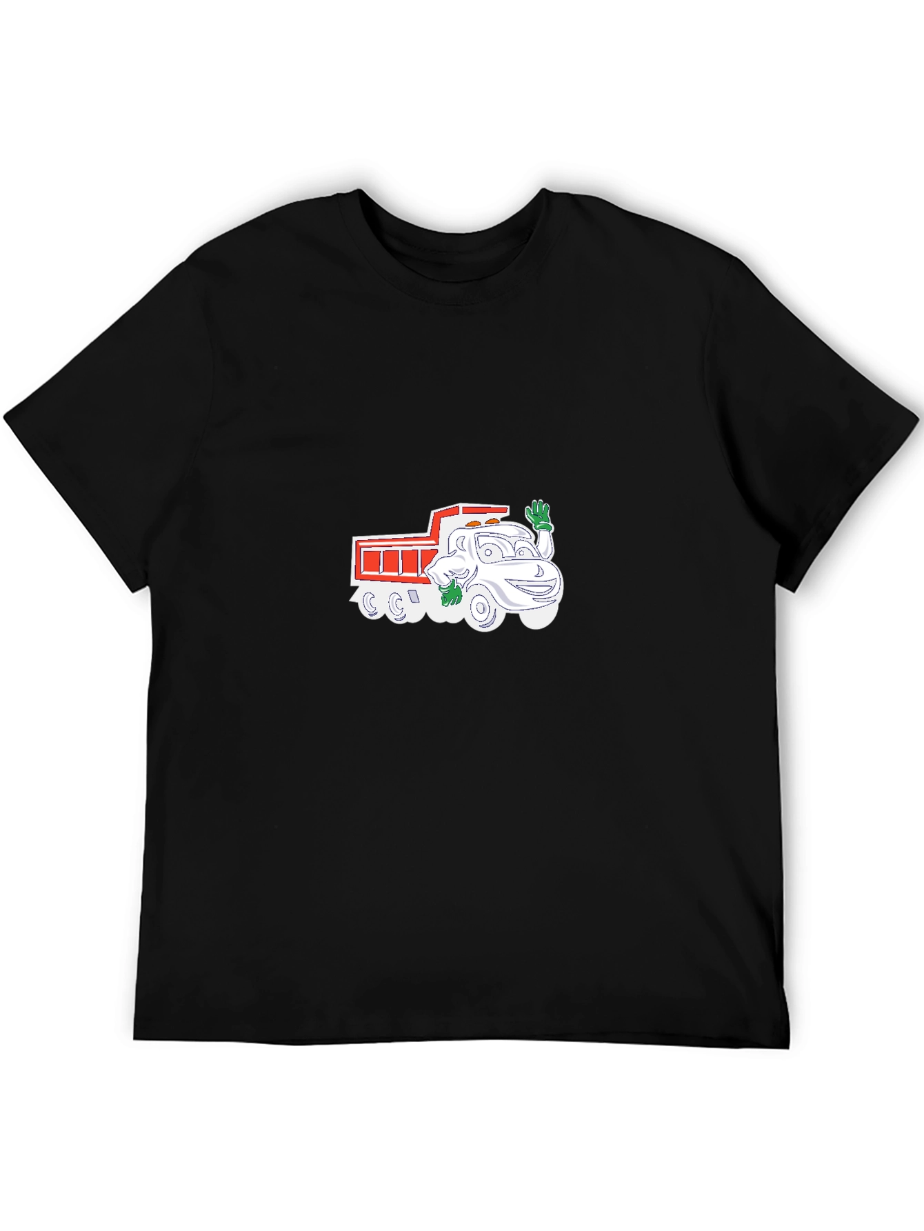 Cartoon Dump Truck Graphic Tee - Black