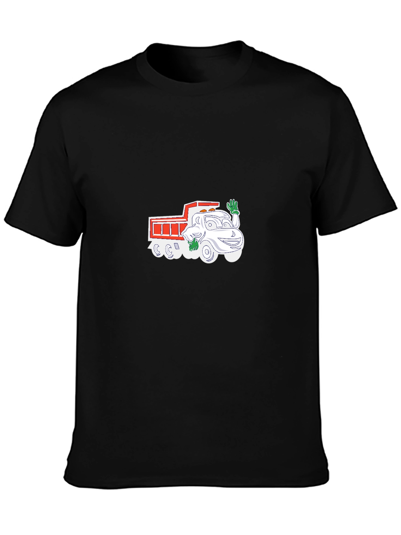 Cartoon Dump Truck Graphic Tee - Black
