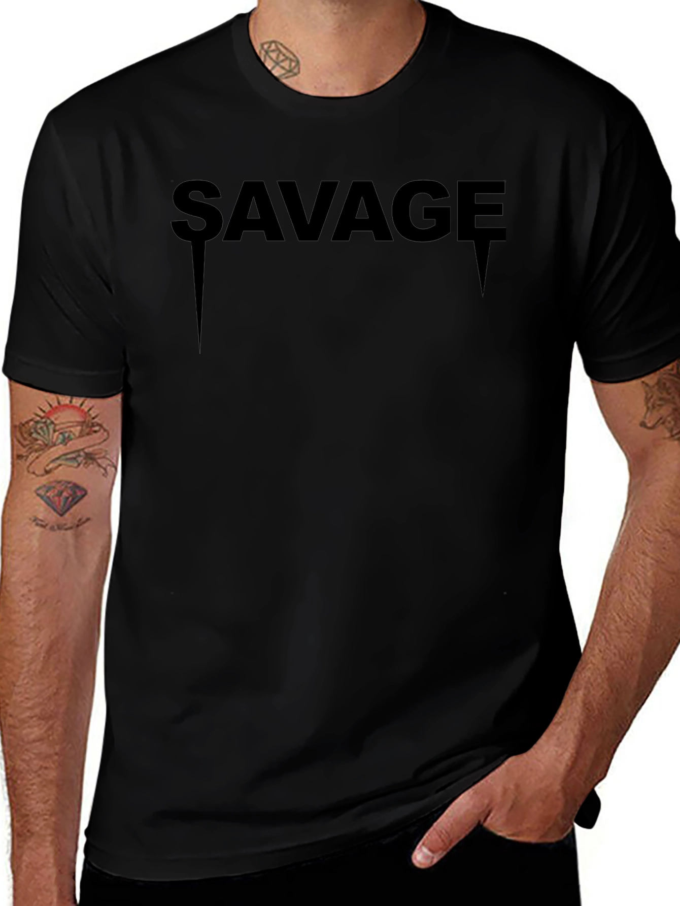 Savage Graphic Print Black T-Shirt