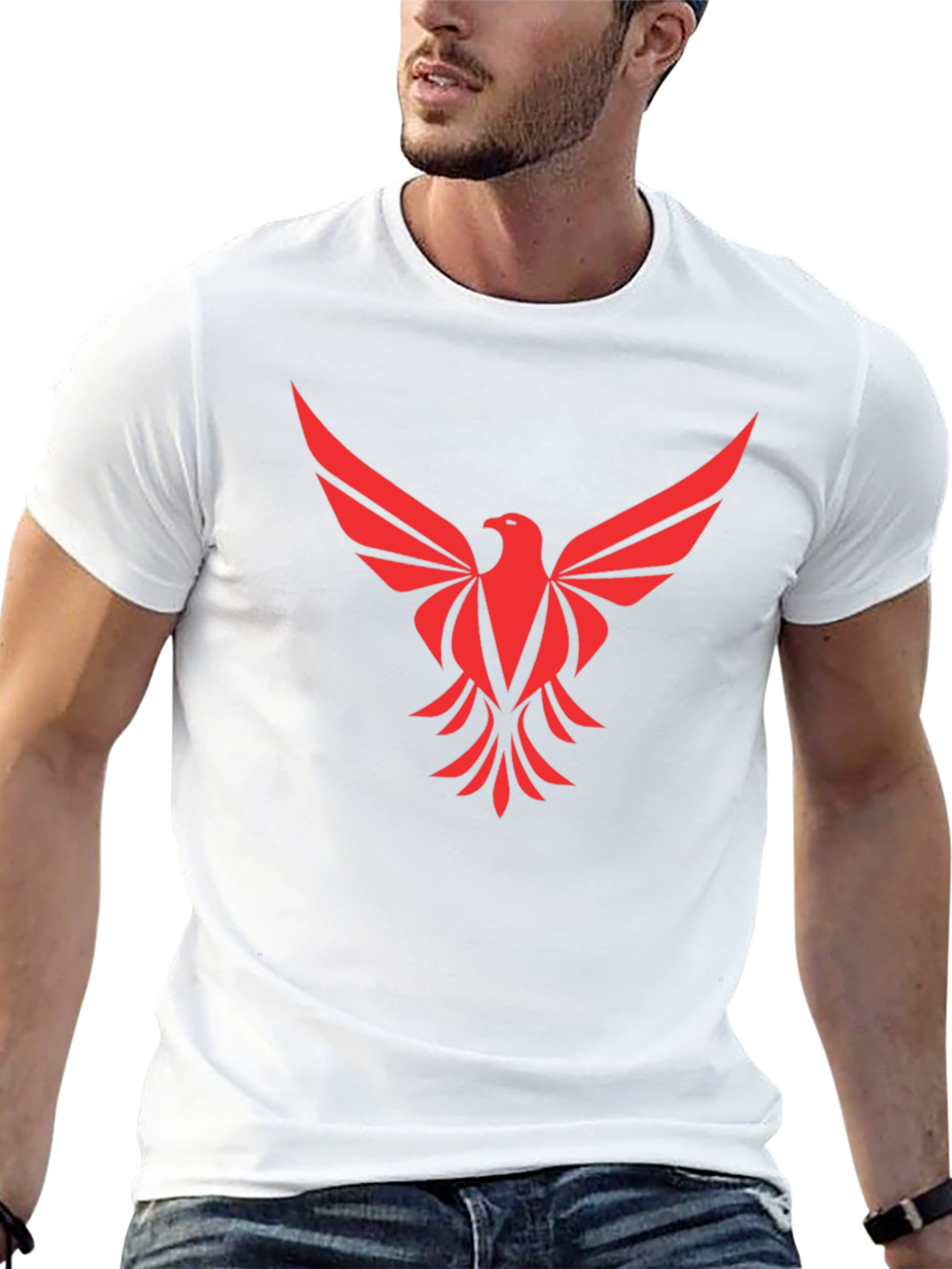 Red Phoenix Graphic Tee - Black Cotton Comfort