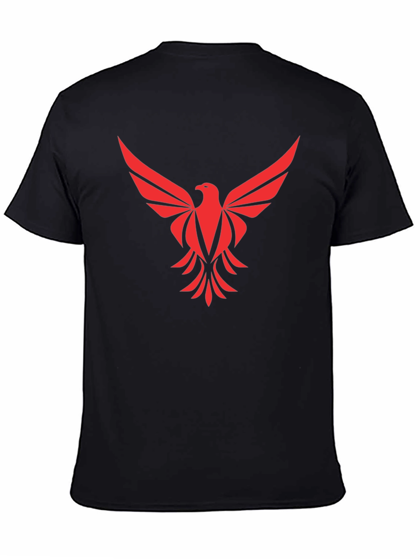 Red Phoenix Graphic Tee - Black Cotton Comfort