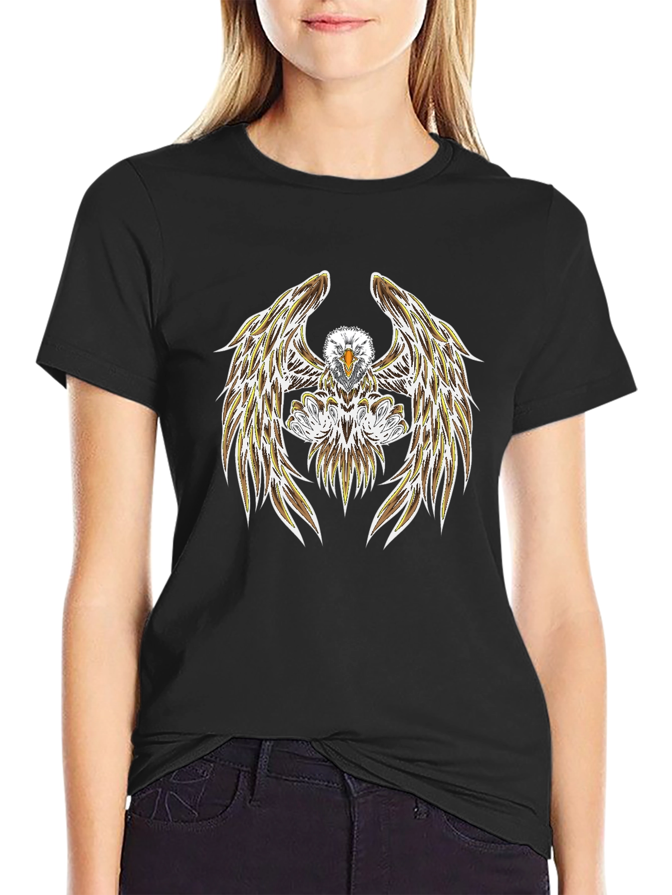 Bold Eagle Graphic Tee - Black Casual Shirt