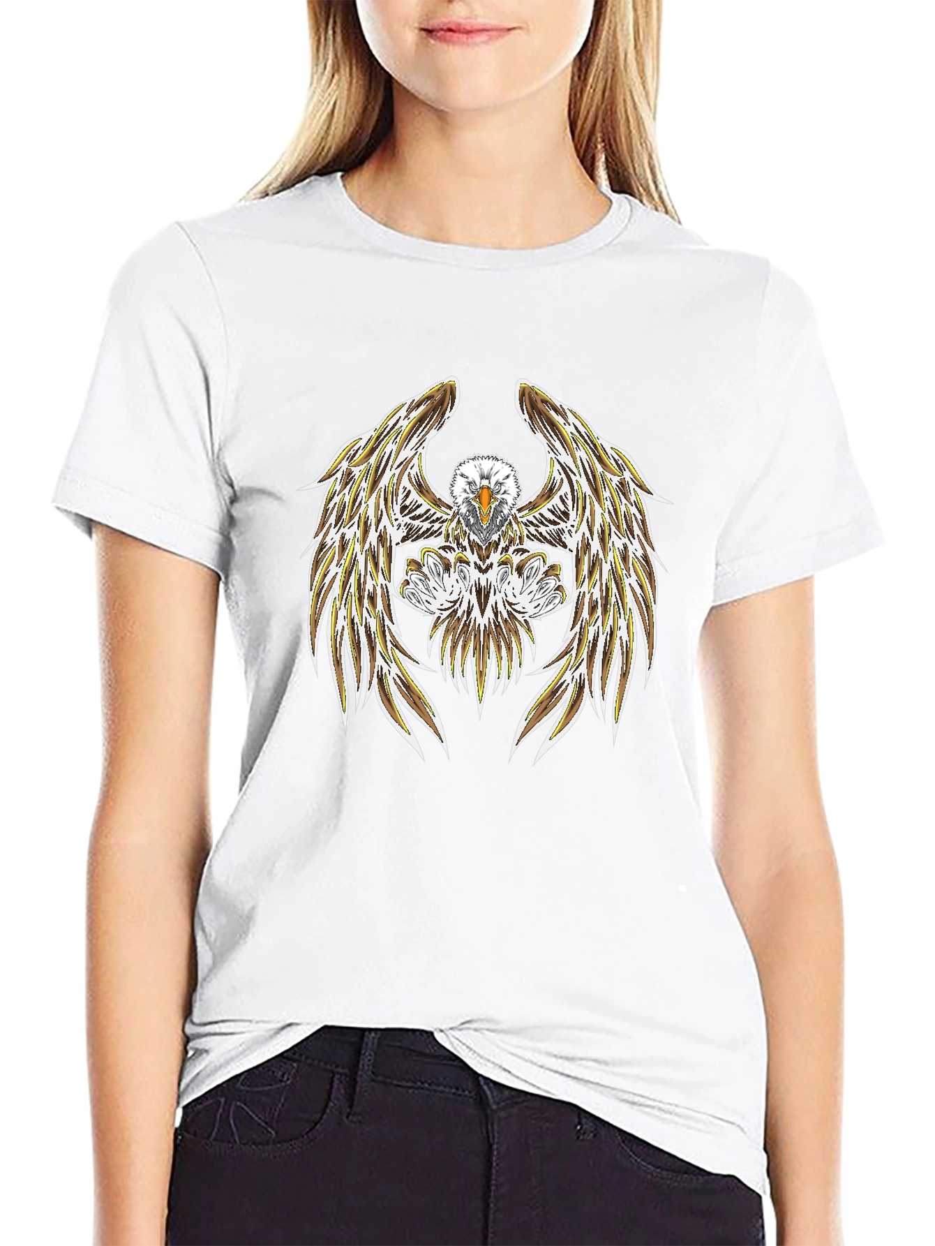 Bold Eagle Graphic Tee - Black Casual Shirt