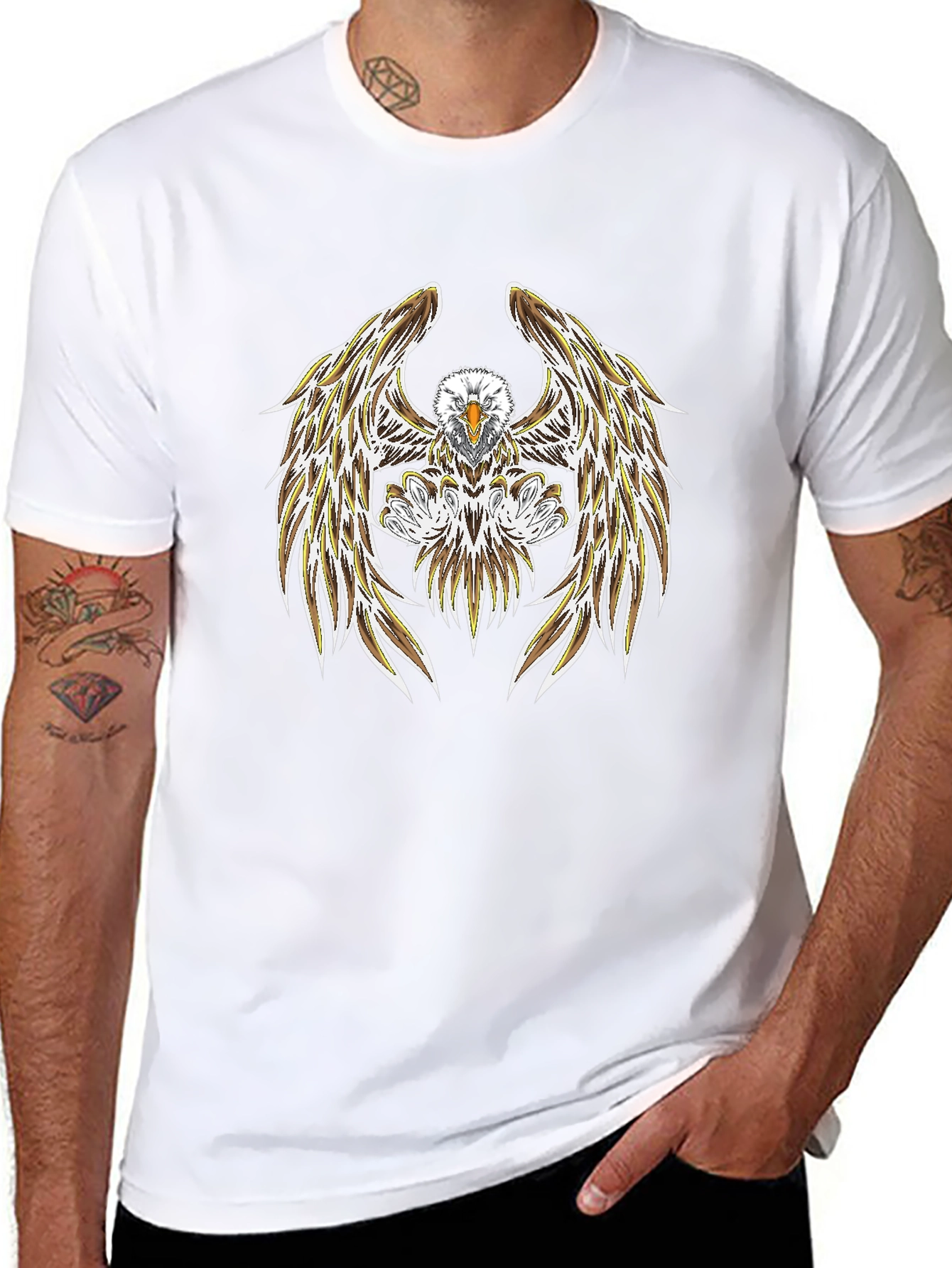 Bold Eagle Graphic Tee - Black Casual Shirt