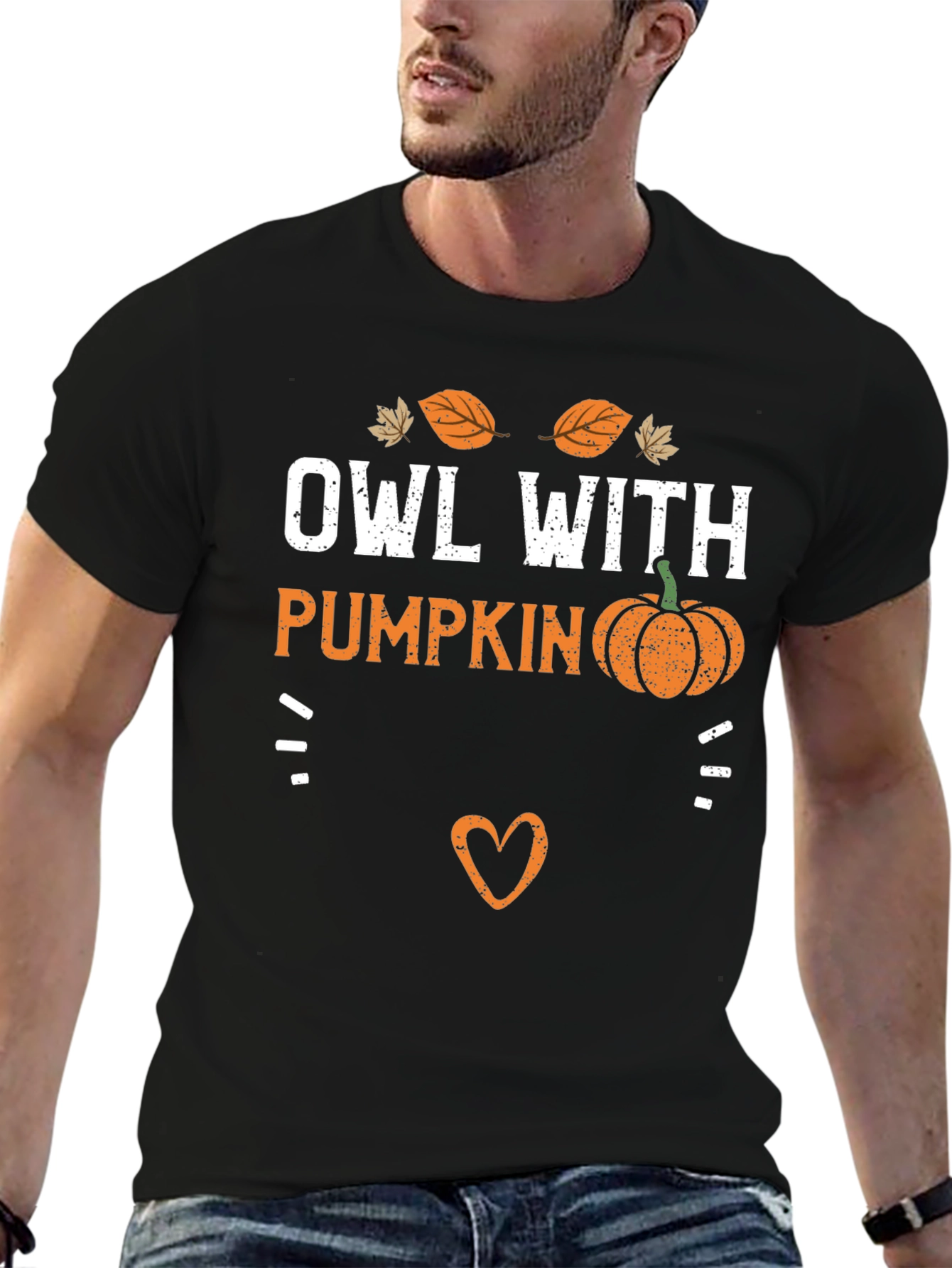Owl With Pumpkin T-Shirt - Fall Holiday Tee