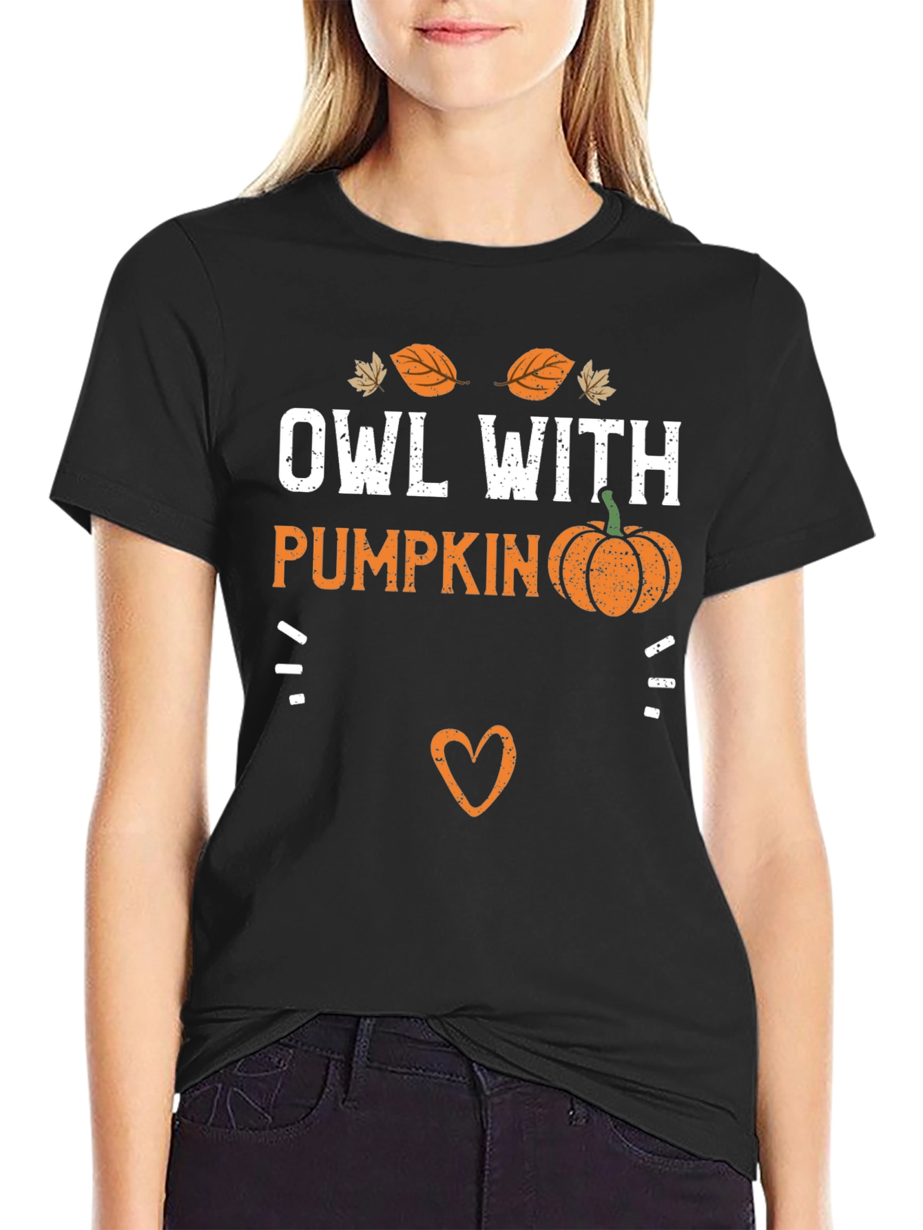 Owl With Pumpkin T-Shirt - Fall Holiday Tee