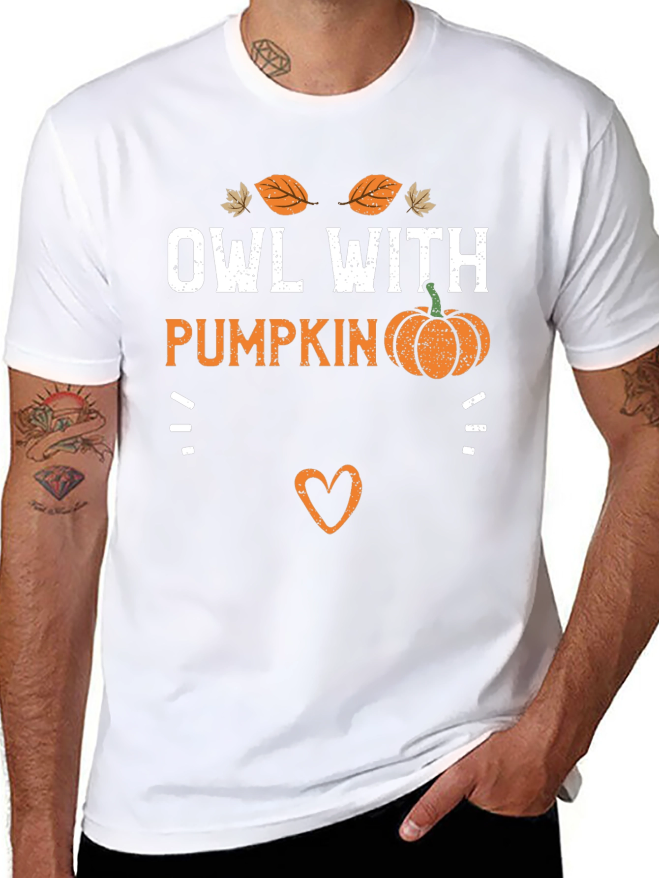 Owl With Pumpkin T-Shirt - Fall Holiday Tee