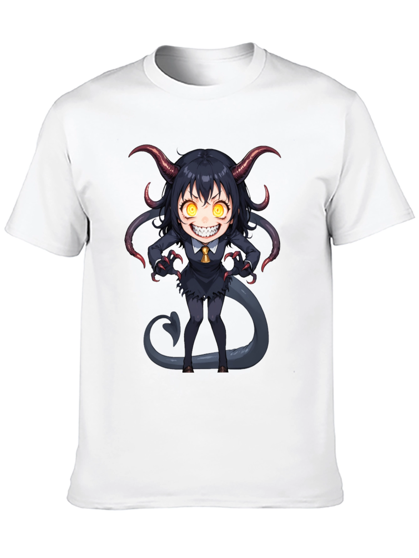 Devil Girl Graphic Tee - Black Cotton T-Shirt