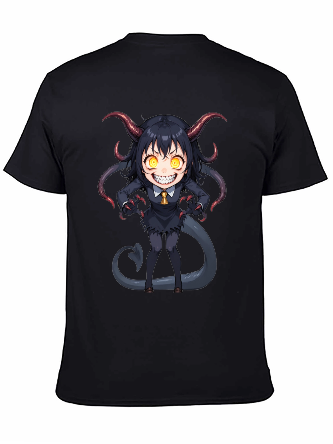 Devil Girl Graphic Tee - Black Cotton T-Shirt