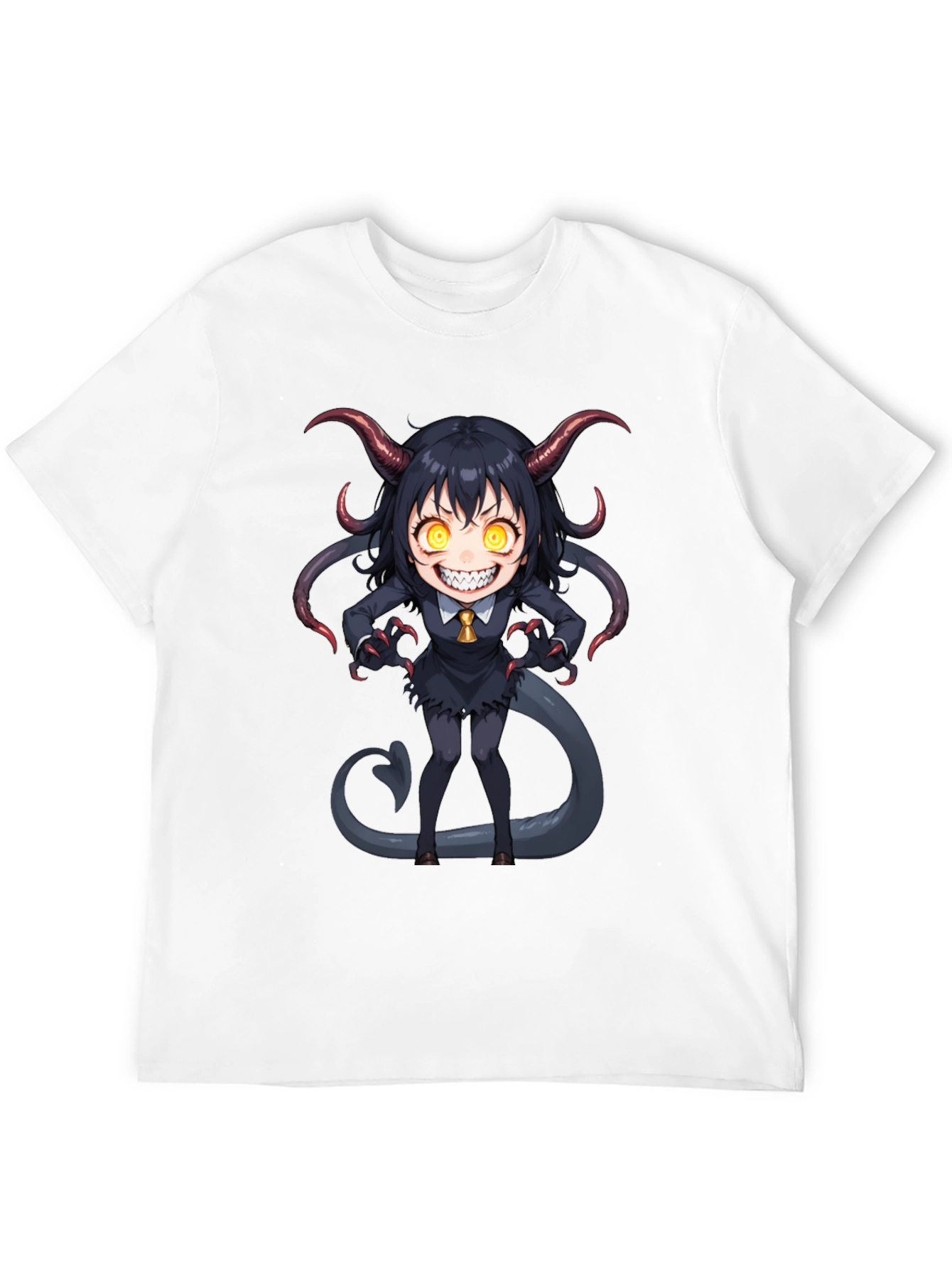 Devil Girl Graphic Tee - Black Cotton T-Shirt