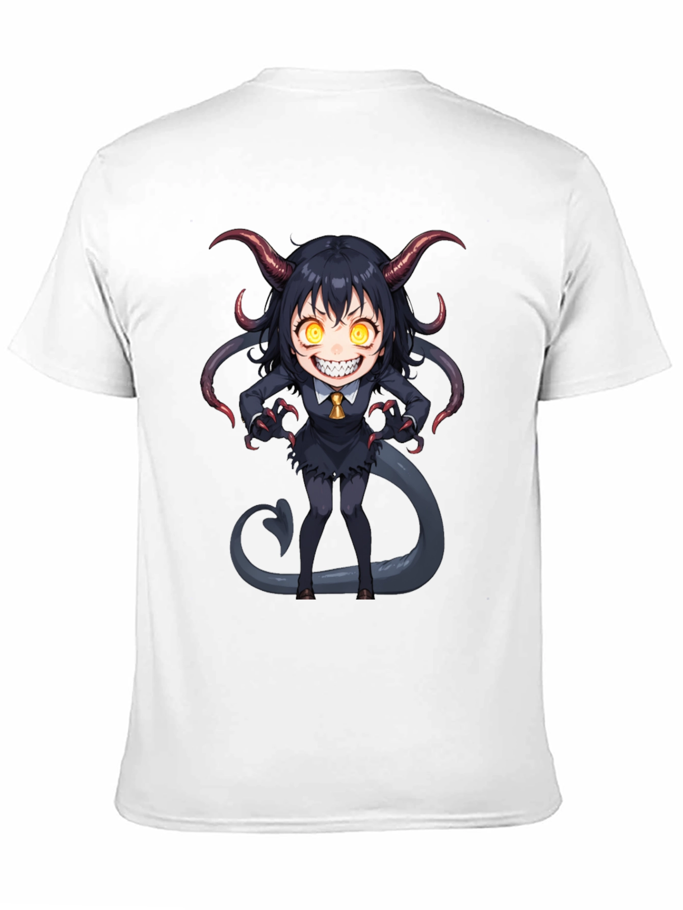 Devil Girl Graphic Tee - Black Cotton T-Shirt