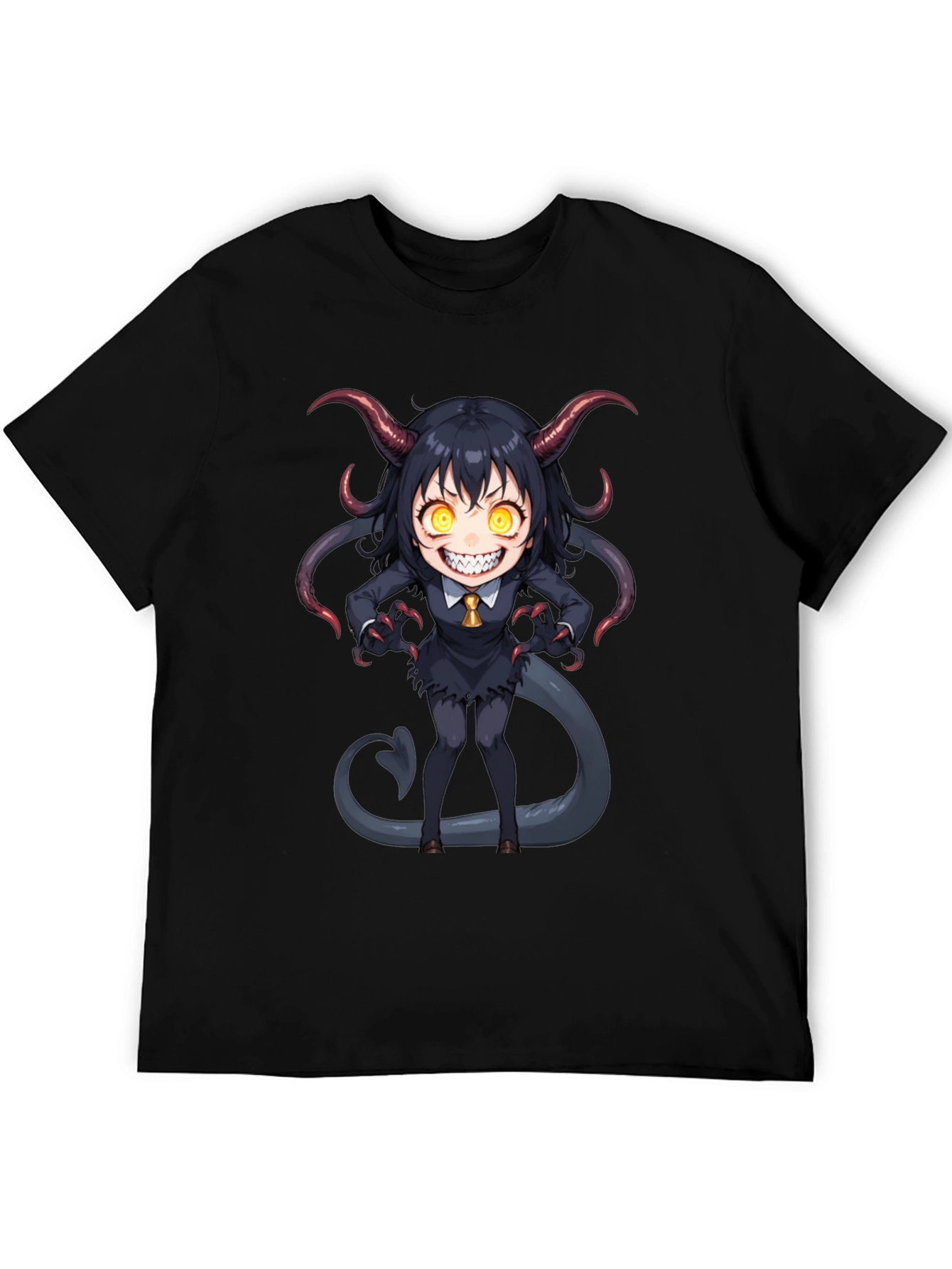 Devil Girl Graphic Tee - Black Cotton T-Shirt