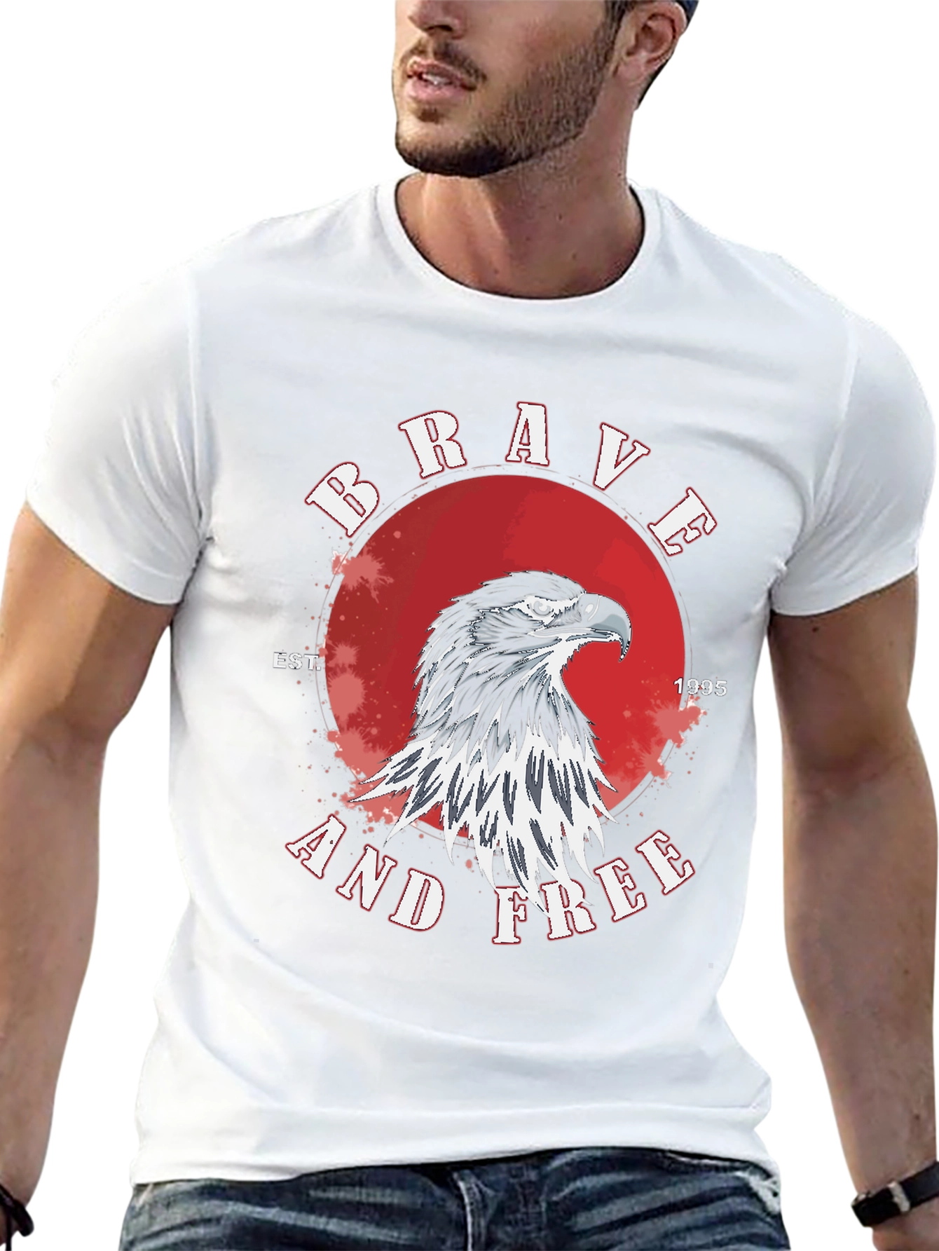 Brave and Free Eagle Graphic Tee - Black