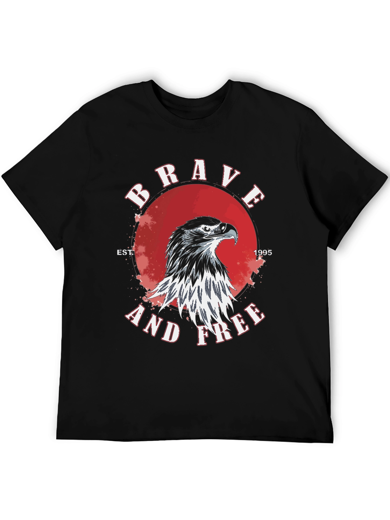 Brave and Free Eagle Graphic Tee - Black