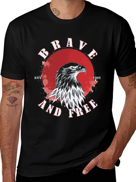 Brave and Free Eagle Graphic Tee - Black