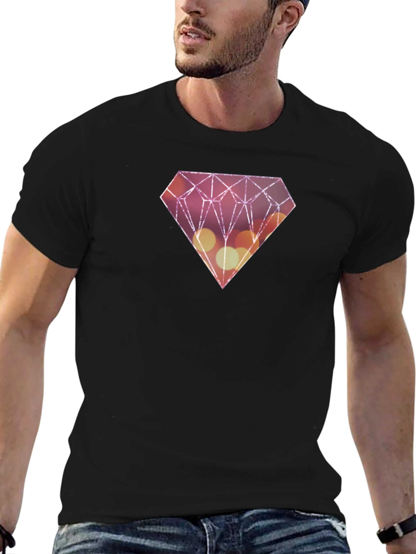 Diamond Graphic T-Shirt - Mens Black Tee