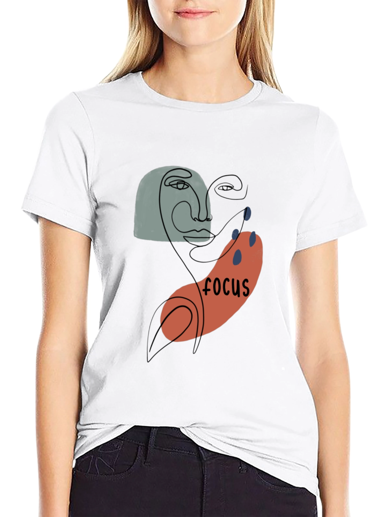 Abstract Focus Graphic Black T-Shirt